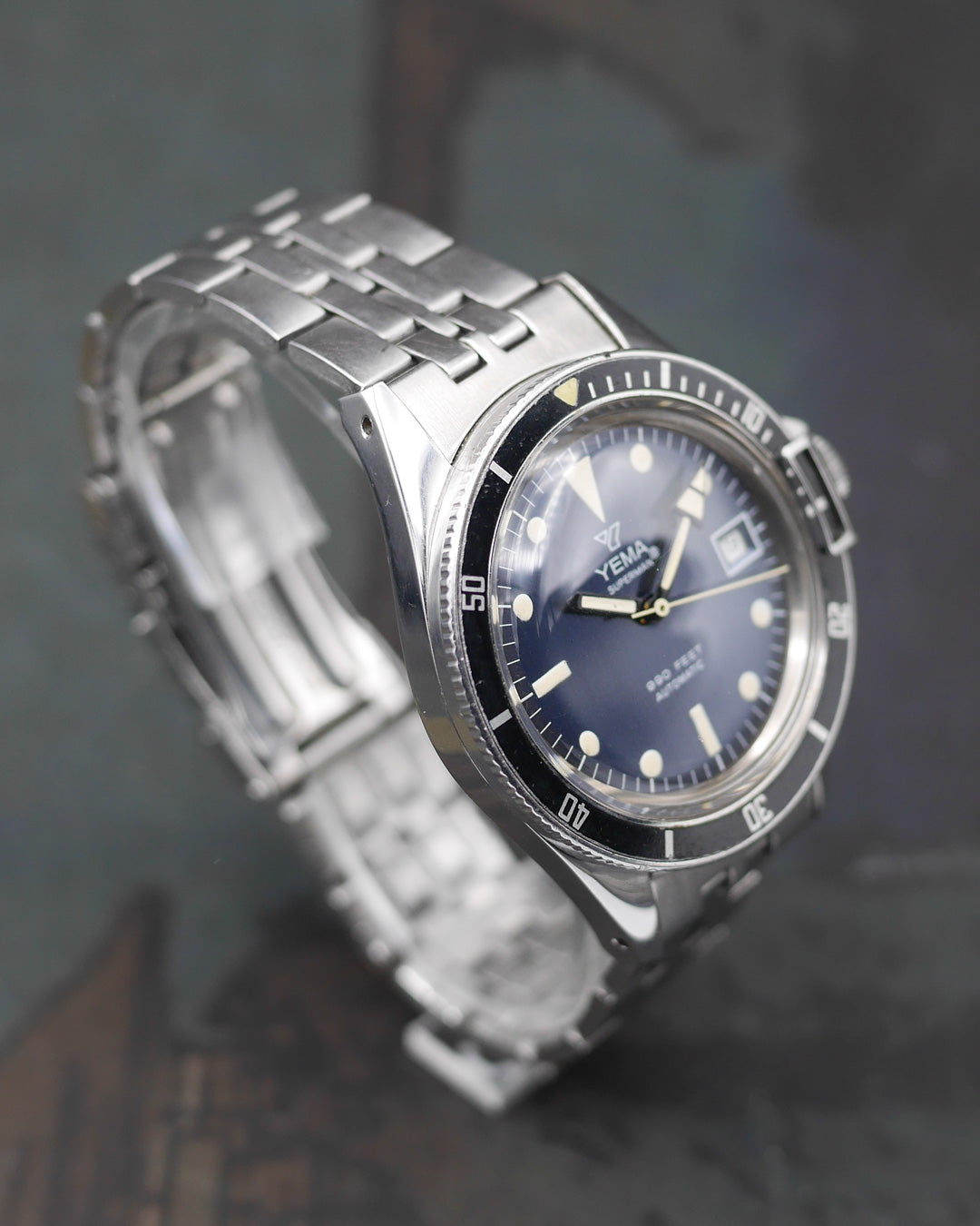 1970s Yema Superman ref. 530016 with immaculate blue metallic dial