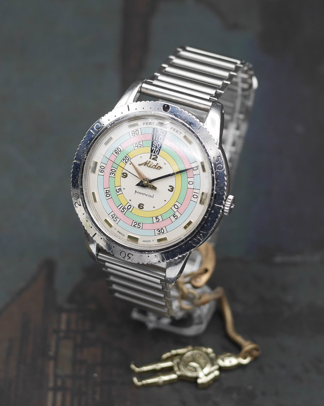 1960s Mido Powerwind Diver Rainbow Exotic