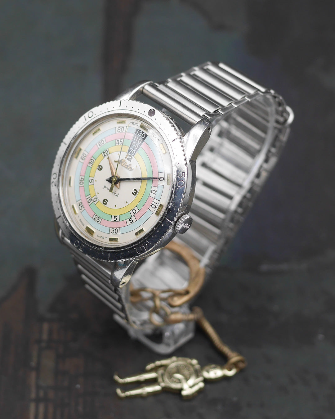 1960s Mido Powerwind Diver Rainbow Exotic