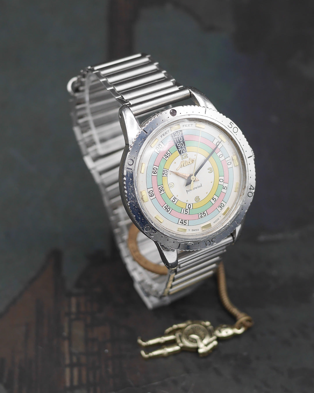 1960s Mido Powerwind Diver Rainbow Exotic