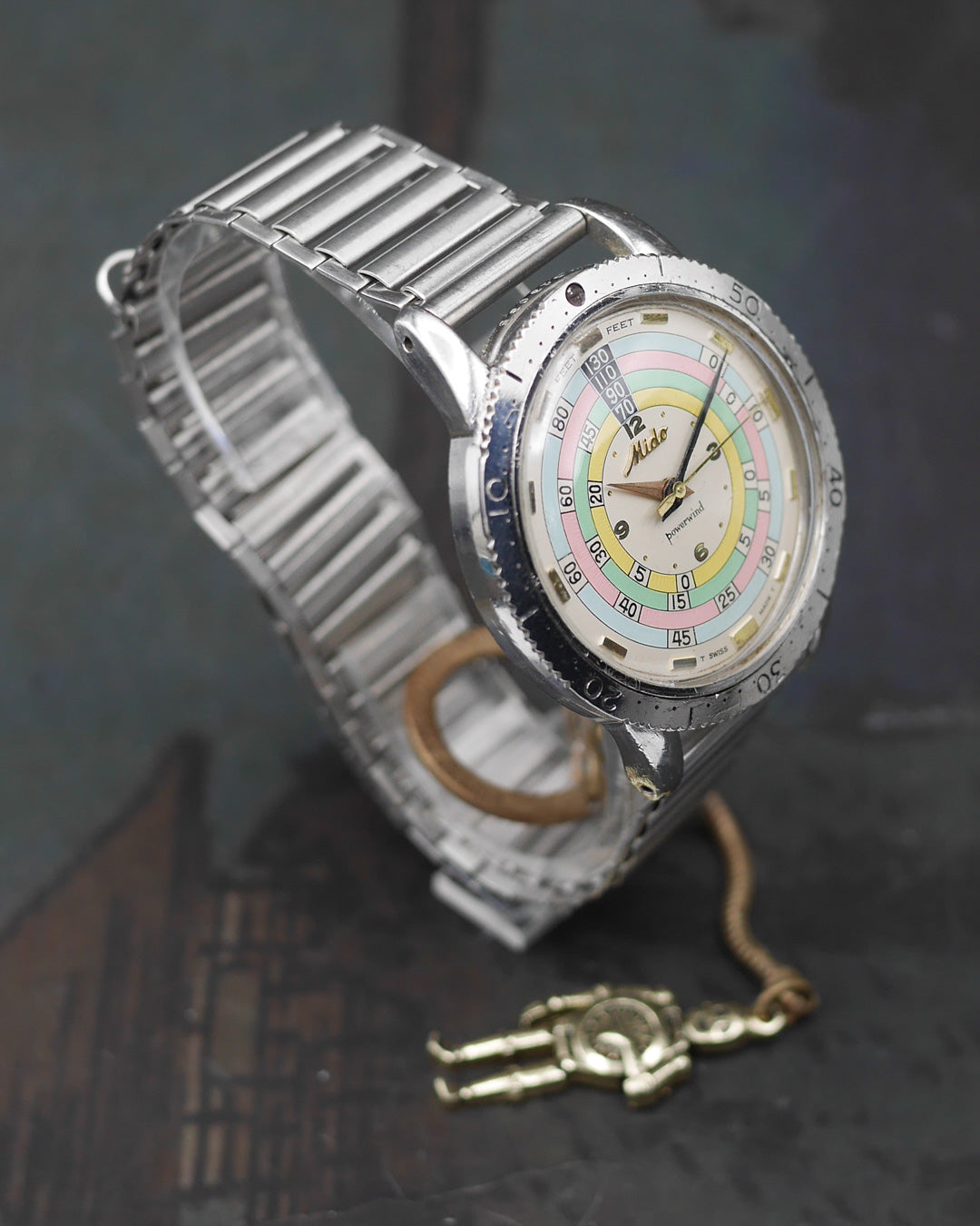 1960s Mido Powerwind Diver Rainbow Exotic