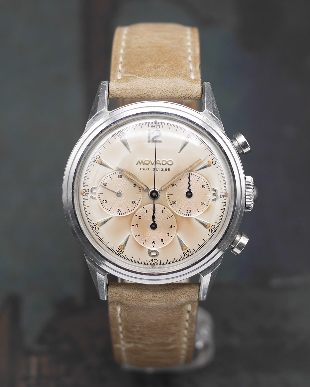 1950s Movado chronograph ref. 19038 with radium dial