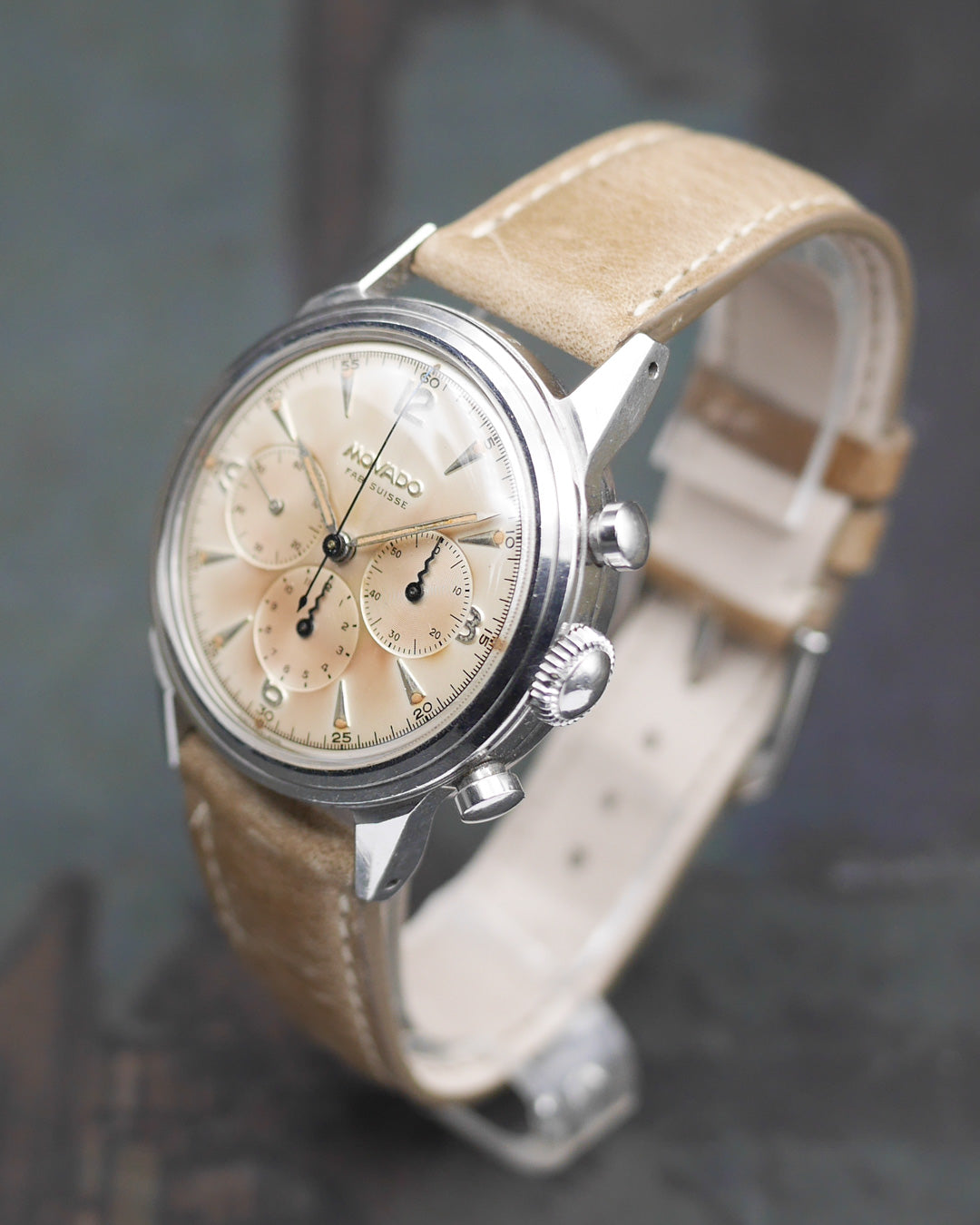 1950s Movado chronograph ref. 19038 with radium dial