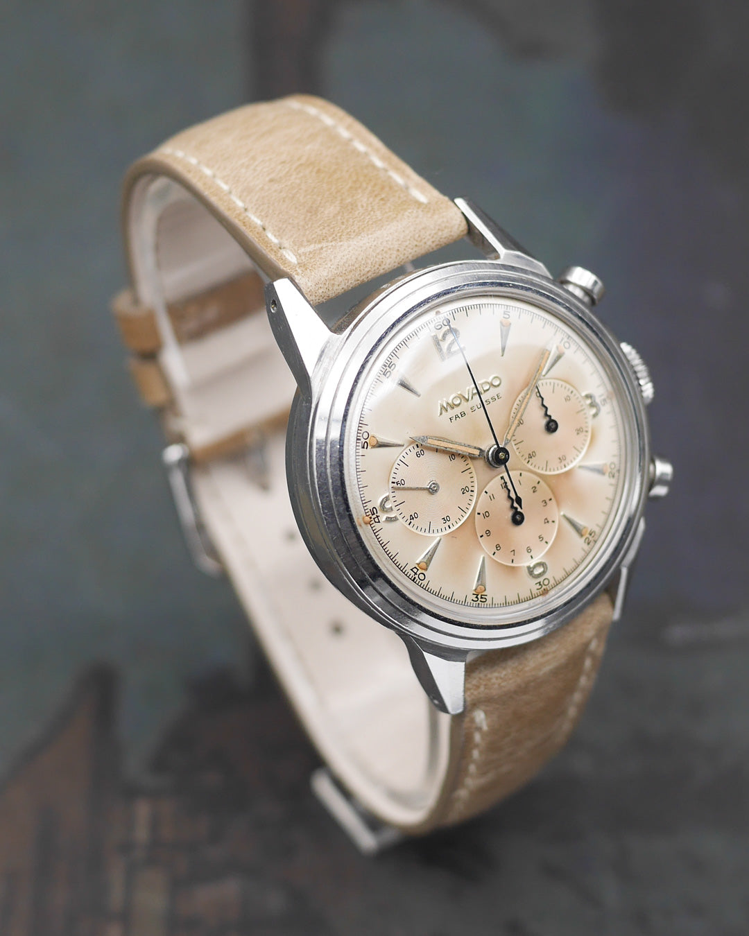 1950s Movado chronograph ref. 19038 with radium dial