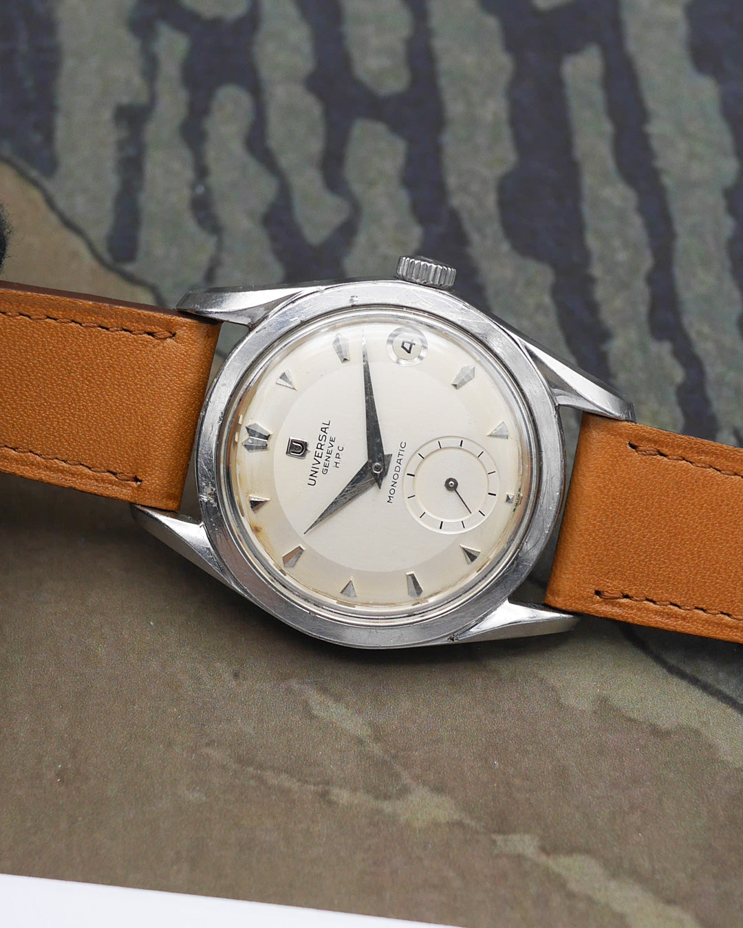 1950s Universal Geneve Monodatic made for Henrique Pfeffer Caracas