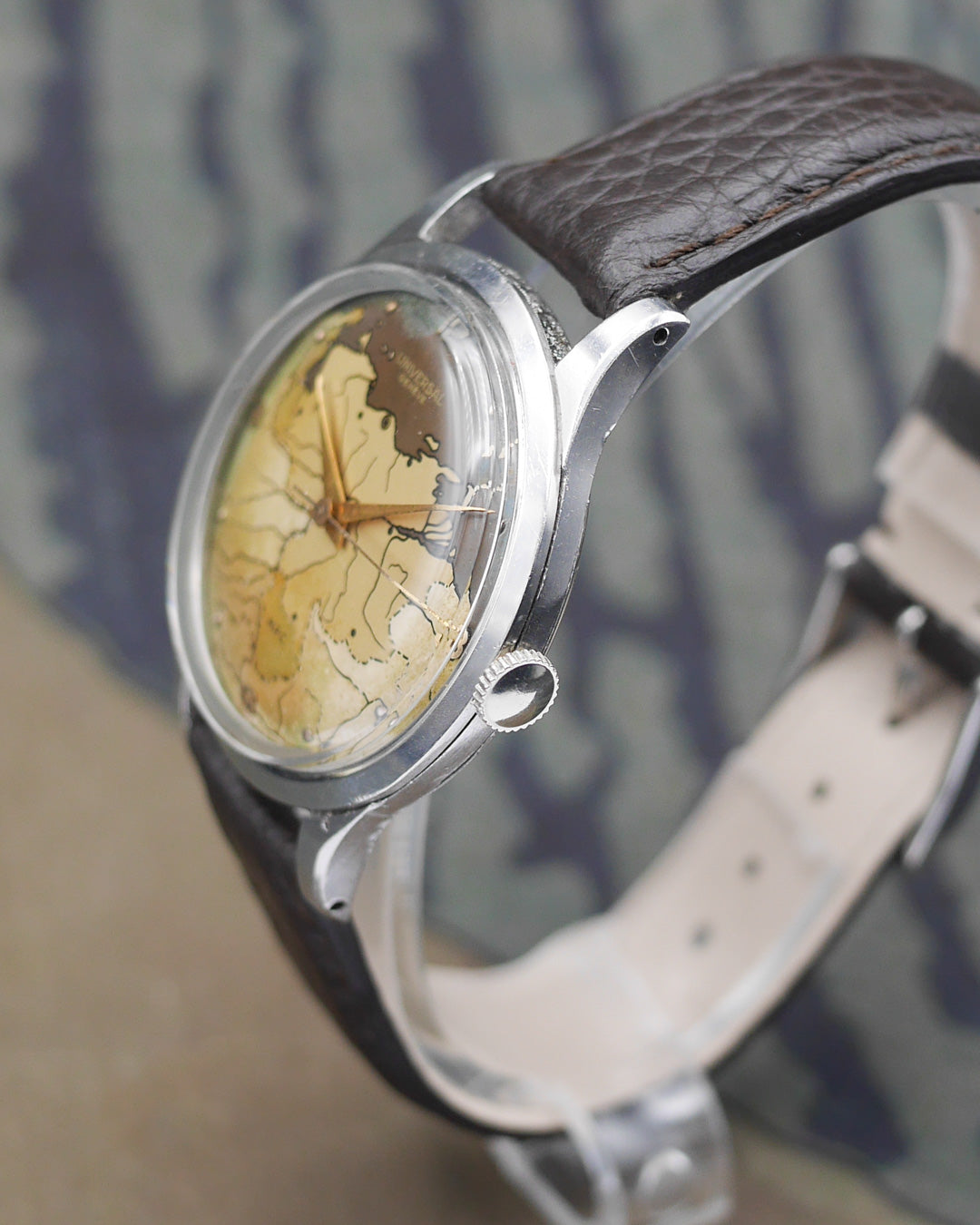 1950s Universal Geneve "Venezuela map" made for Henrique Pfeffer Caracas