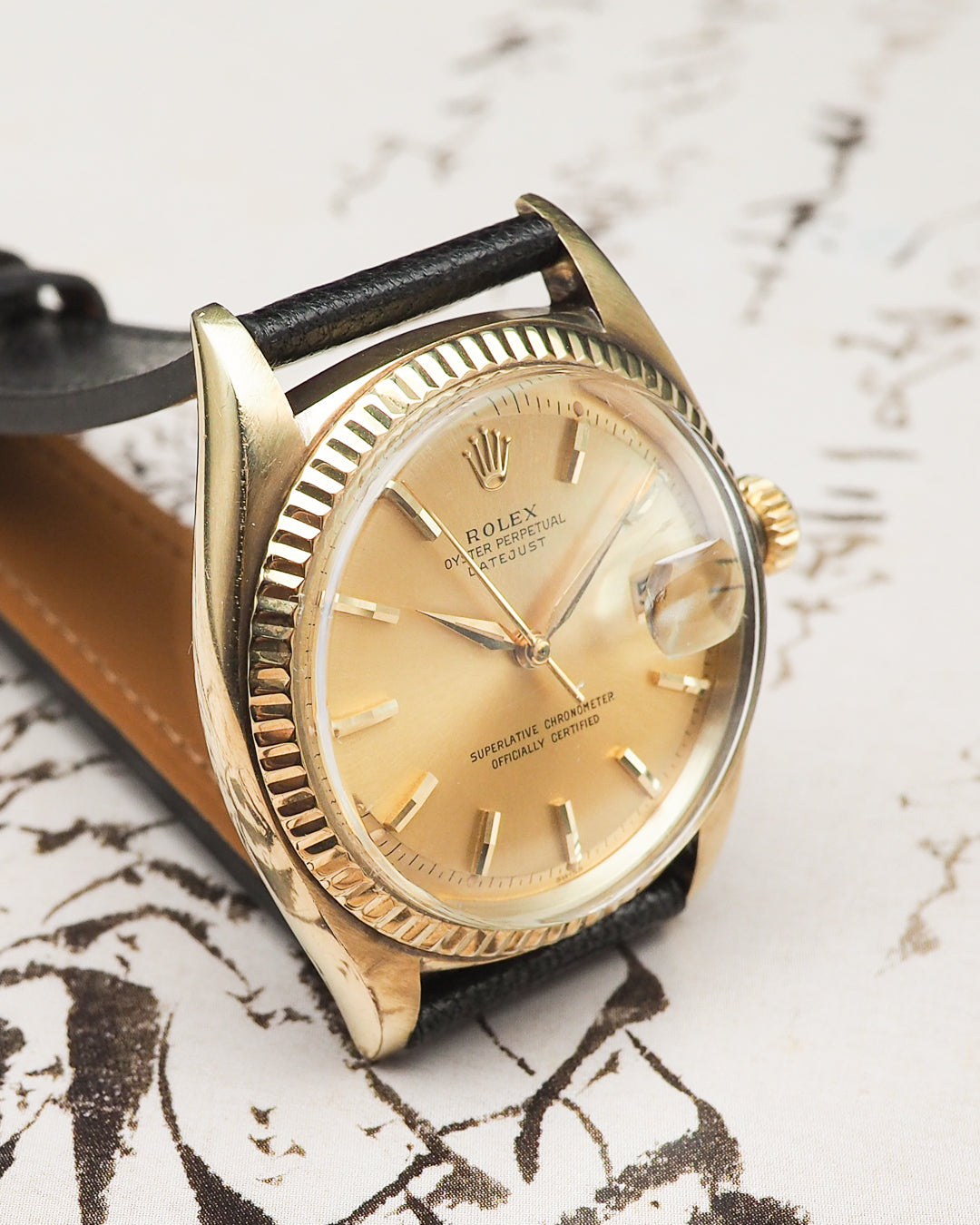 1961 Rolex Oyster Perpetual Datejust 1601 Open Leaf Hands