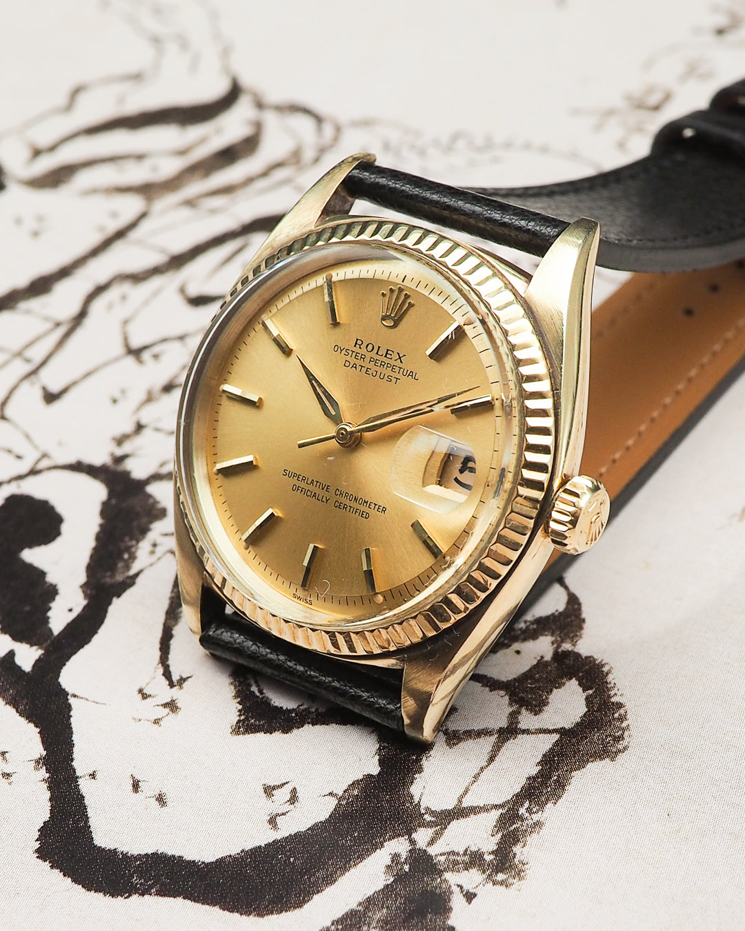 1961 Rolex Oyster Perpetual Datejust 1601 Open Leaf Hands