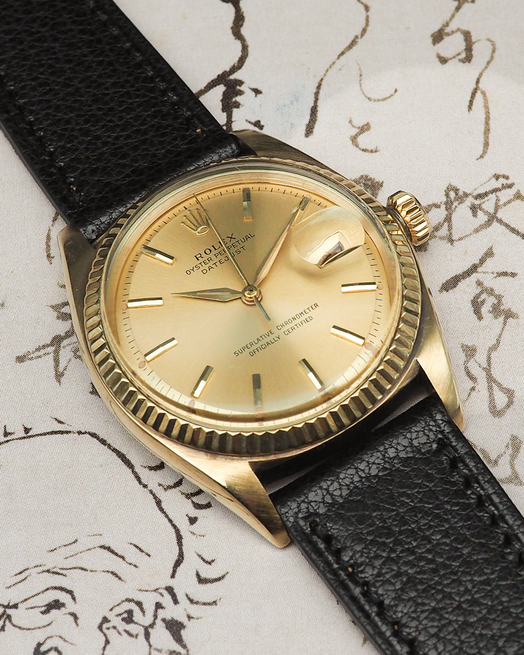 1961 Rolex Oyster Perpetual Datejust 1601 Open Leaf Hands