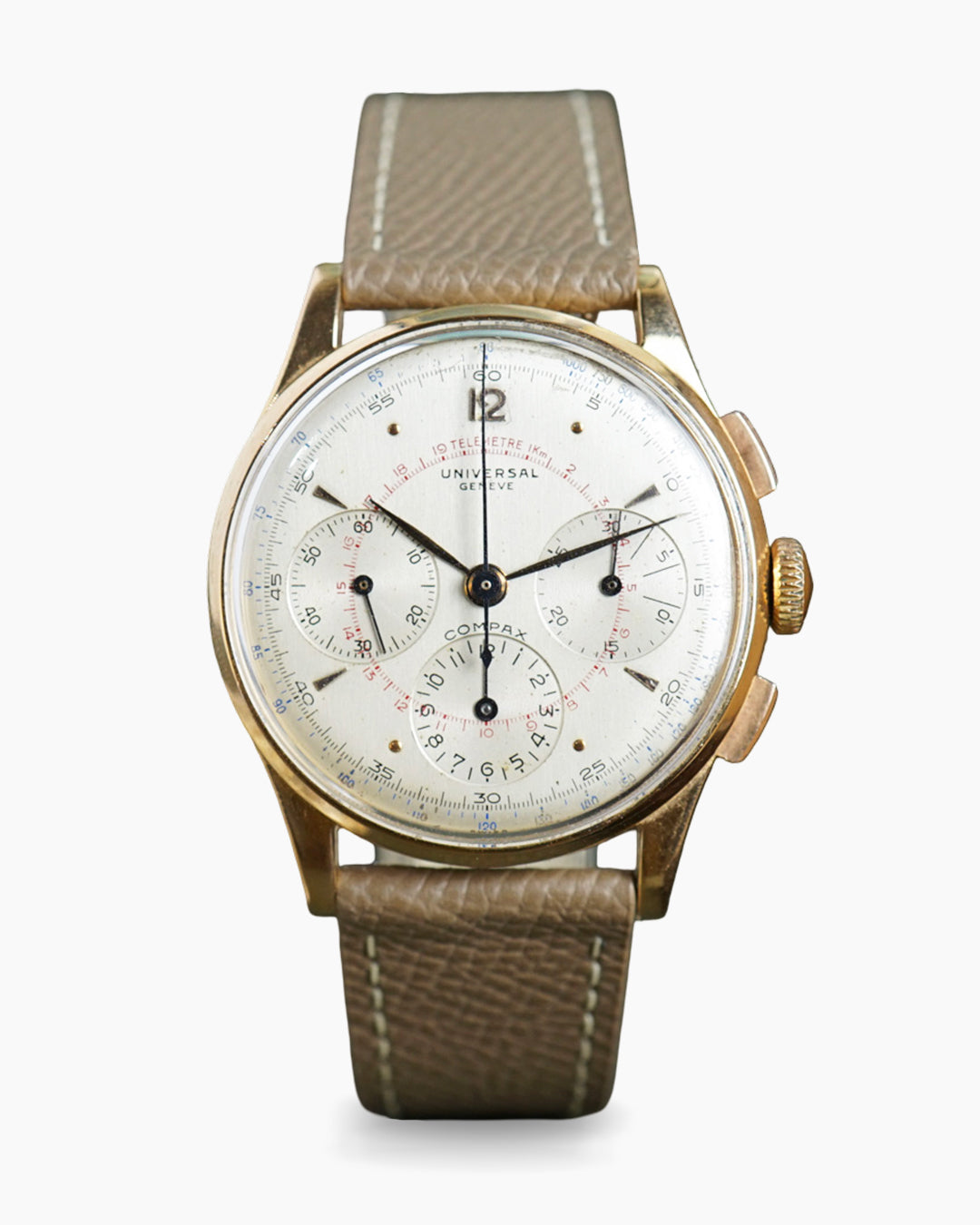 Universal Genève Compax in pink gold made for the Brazilian Armed Forces