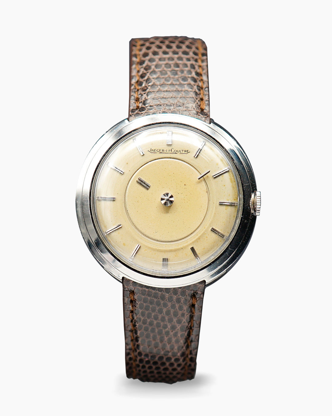 1950s Jaeger-Lecoultre Mystery in a disco volante steel case