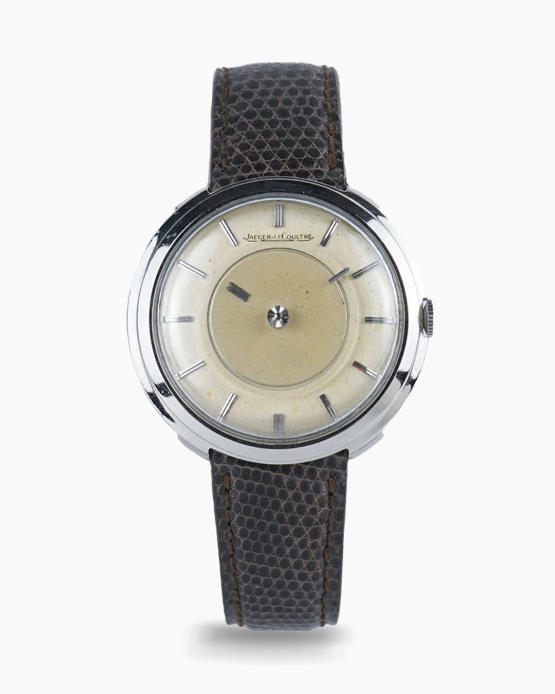 1950s Jaeger-Lecoultre Mystery in a disco volante steel case