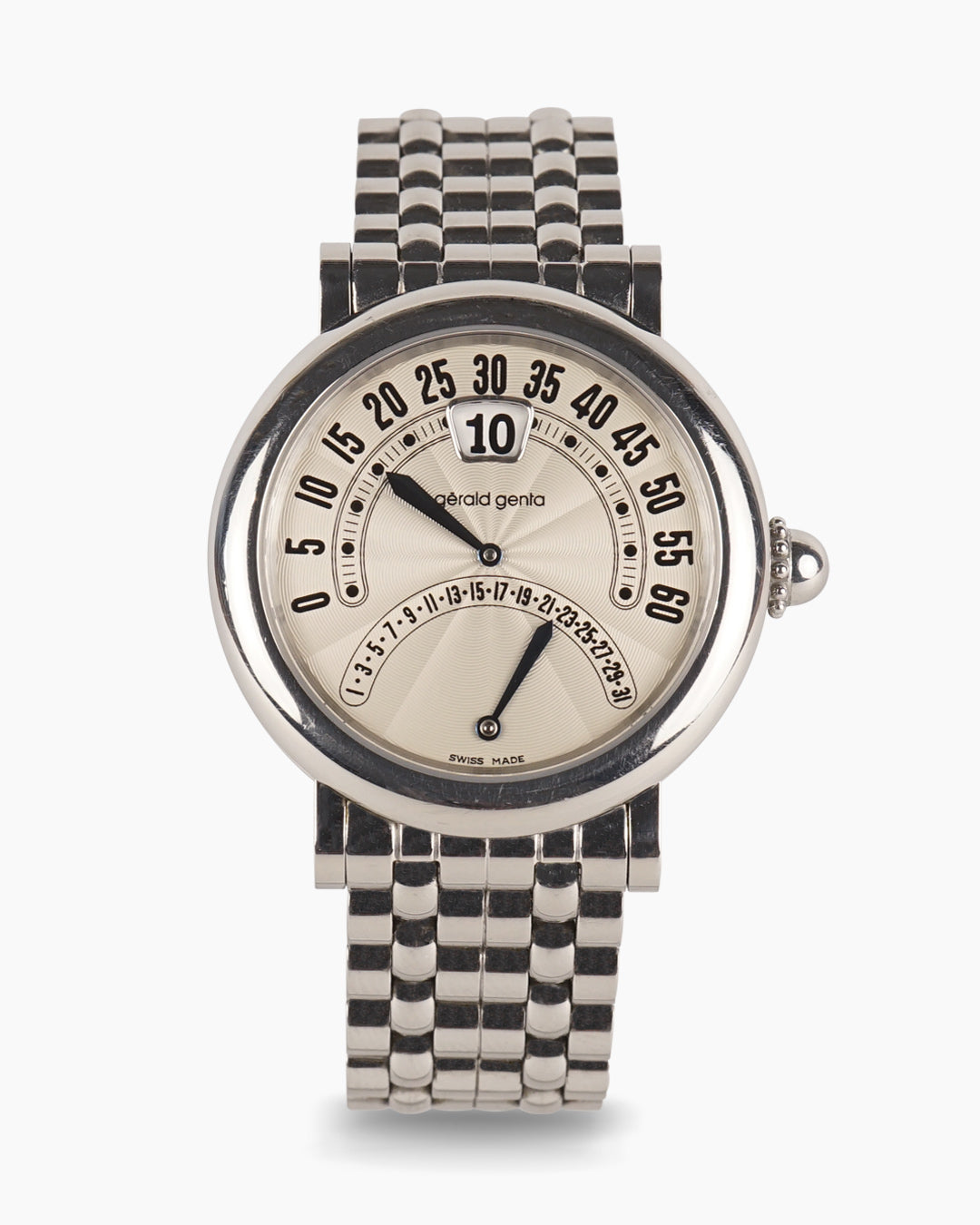 2000s Gerald Genta Bi-Retro G3734 Guilloché dial