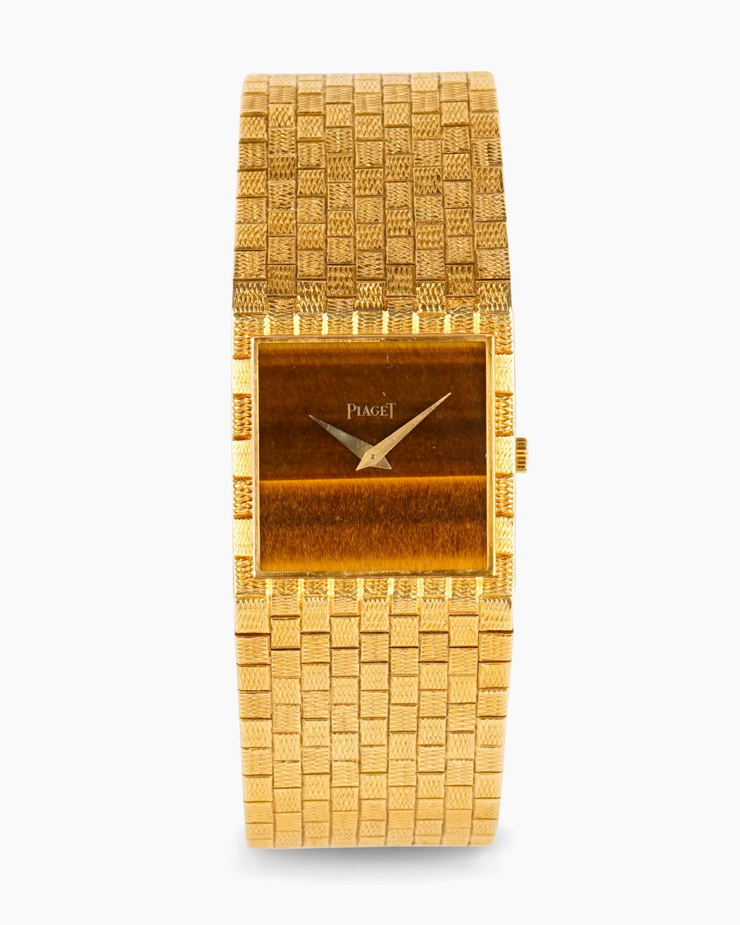 1970s Piaget oversized band watch with eye-of-tiger dial