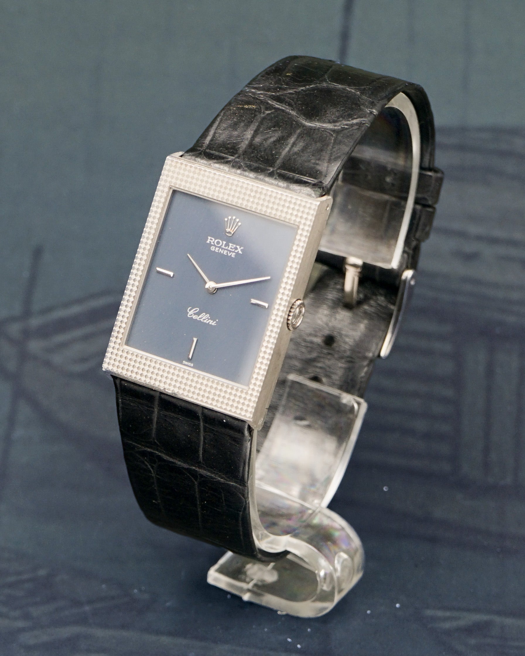 1970s Rolex Cellini ref. 4127 in a white gold pyramidal case