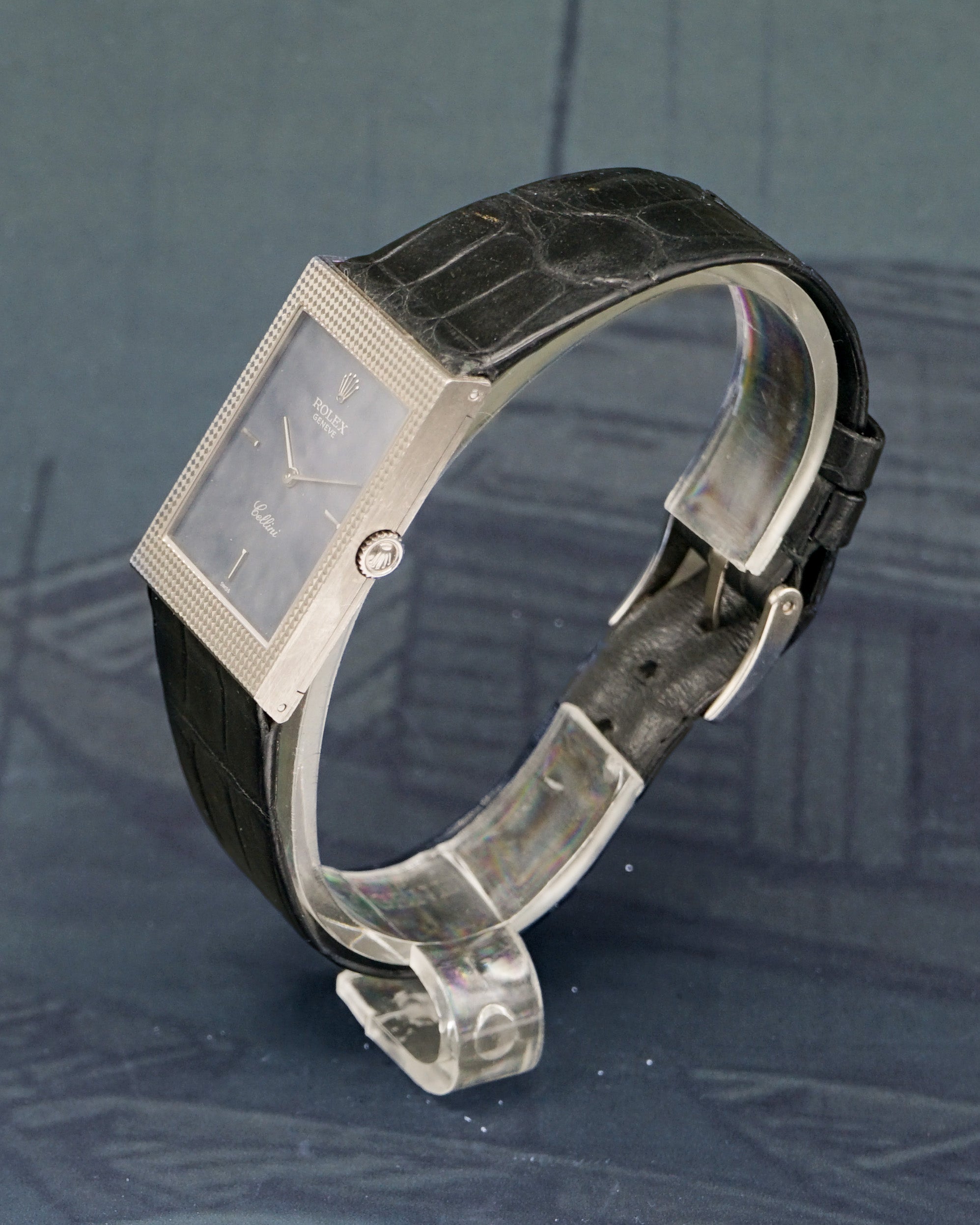 1970s Rolex Cellini ref. 4127 in a white gold pyramidal case