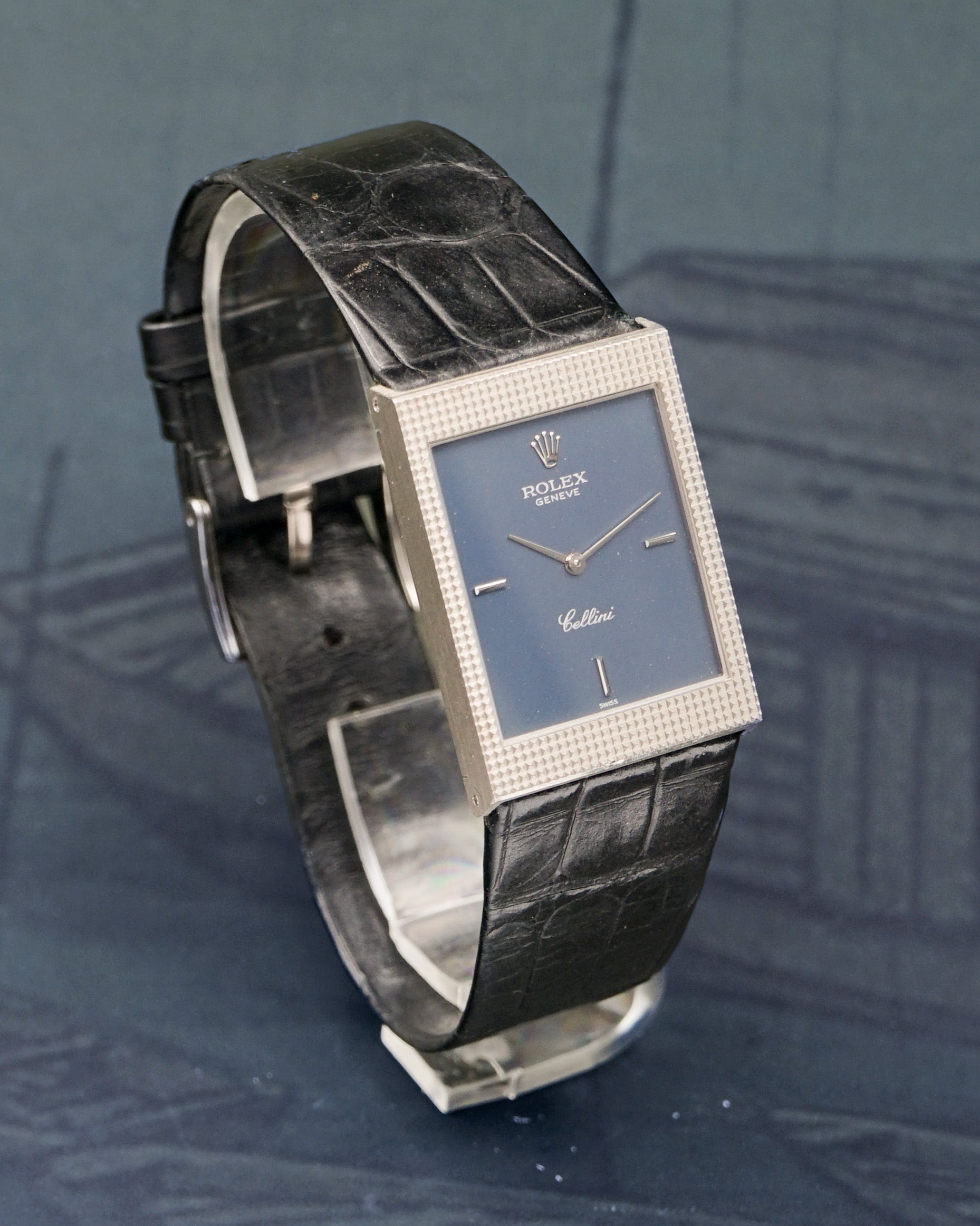 1970s Rolex Cellini ref. 4127 in a white gold pyramidal case