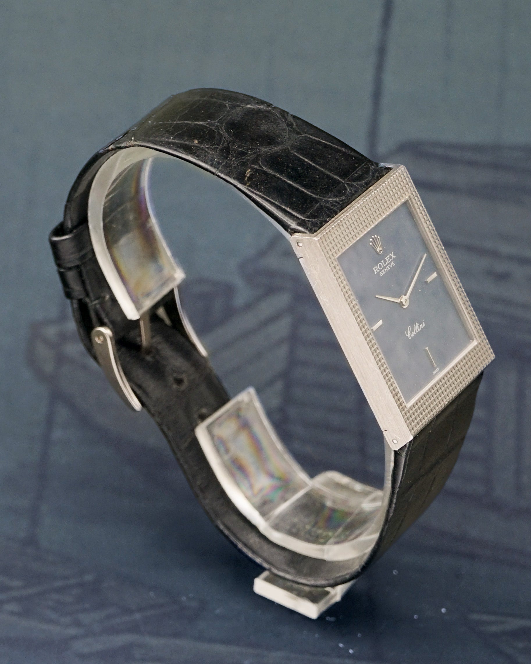 1970s Rolex Cellini ref. 4127 in a white gold pyramidal case