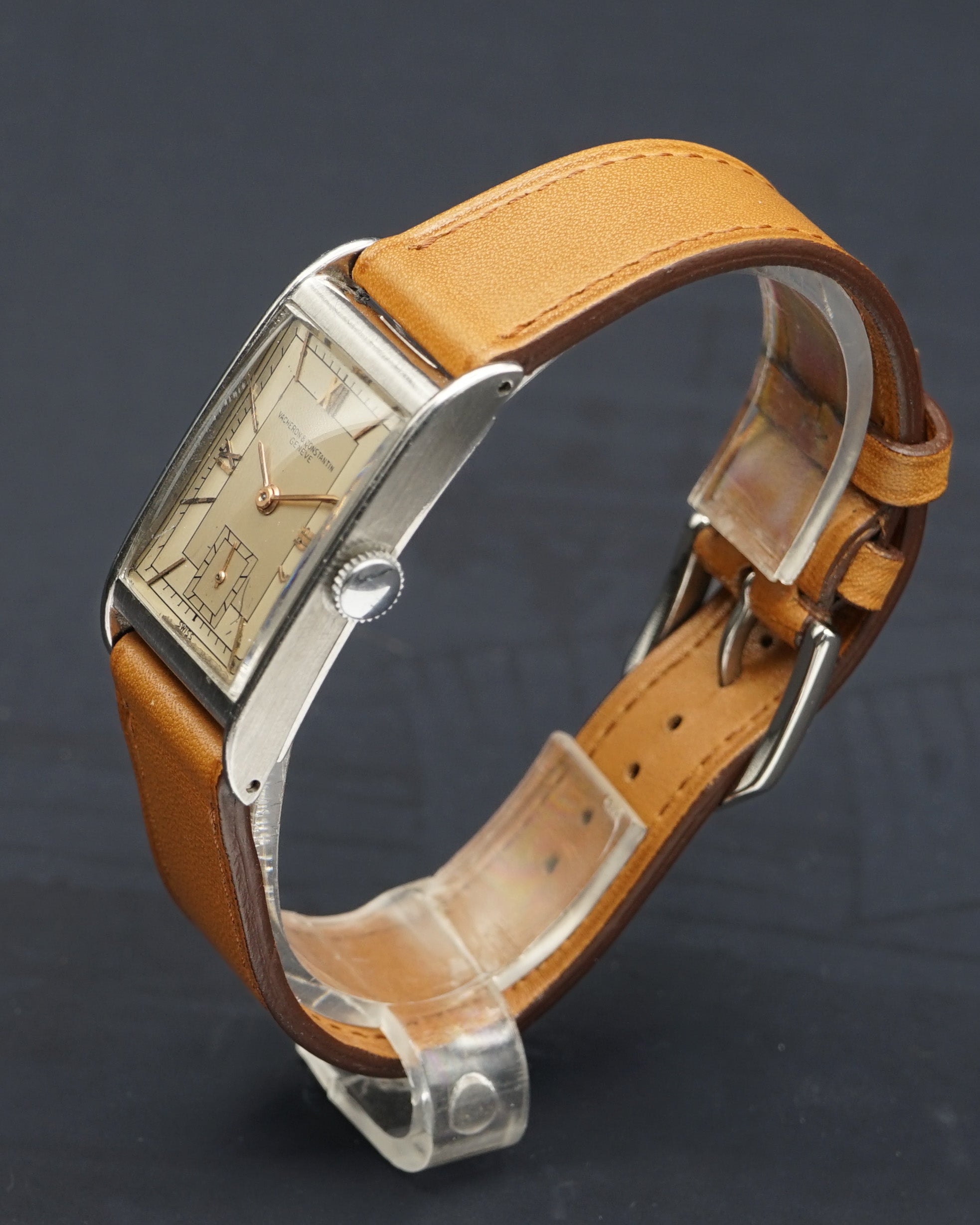 1930s Vacheron Constantin Rectangular Art Deco in stainless steel
