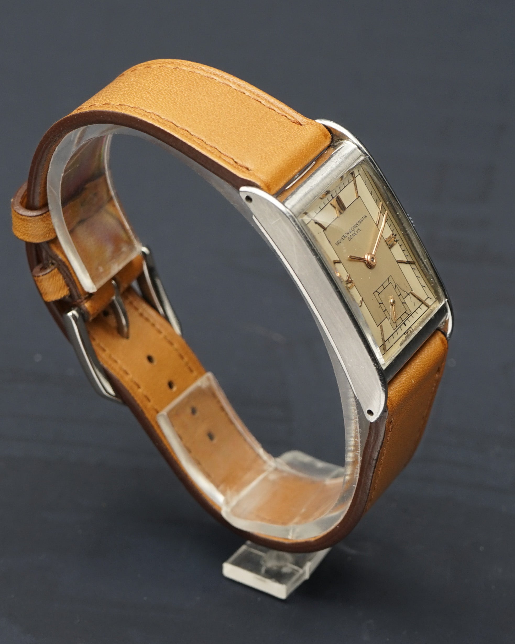 1930s Vacheron Constantin Rectangular Art Deco in stainless steel