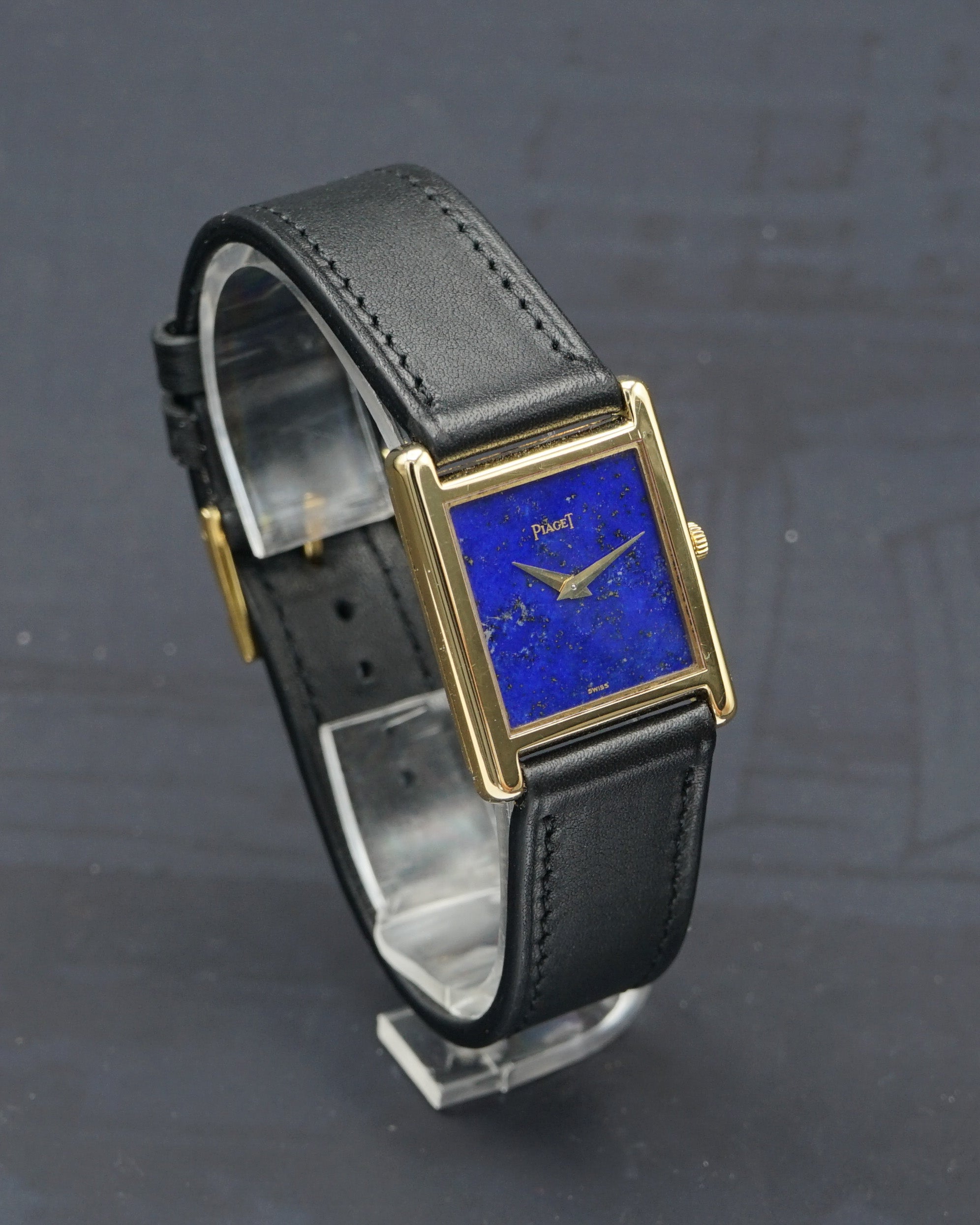 1970s Piaget Tank ref. 90802 with lapis lazuli dial
