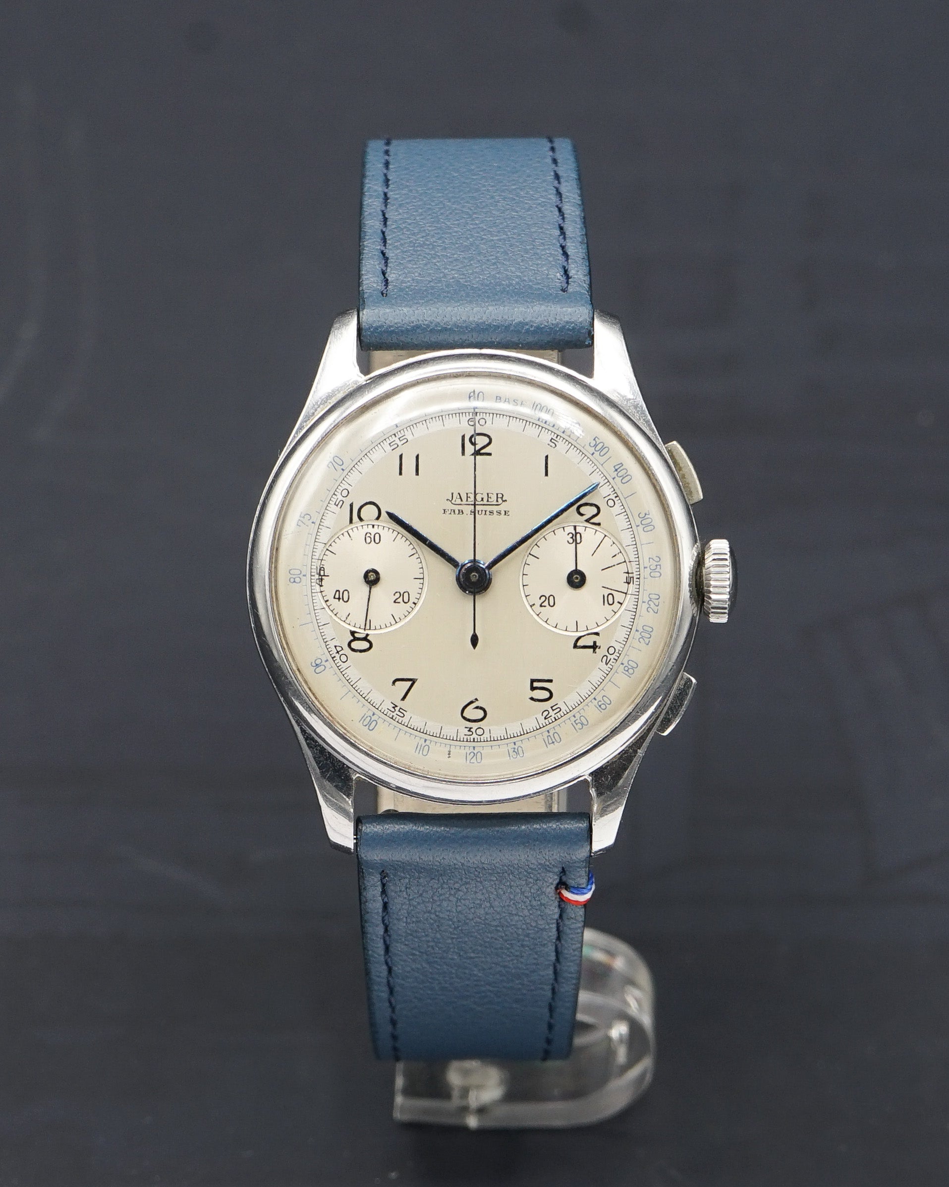 1955 Jaeger steel chronograph ref. 22420 with extract
