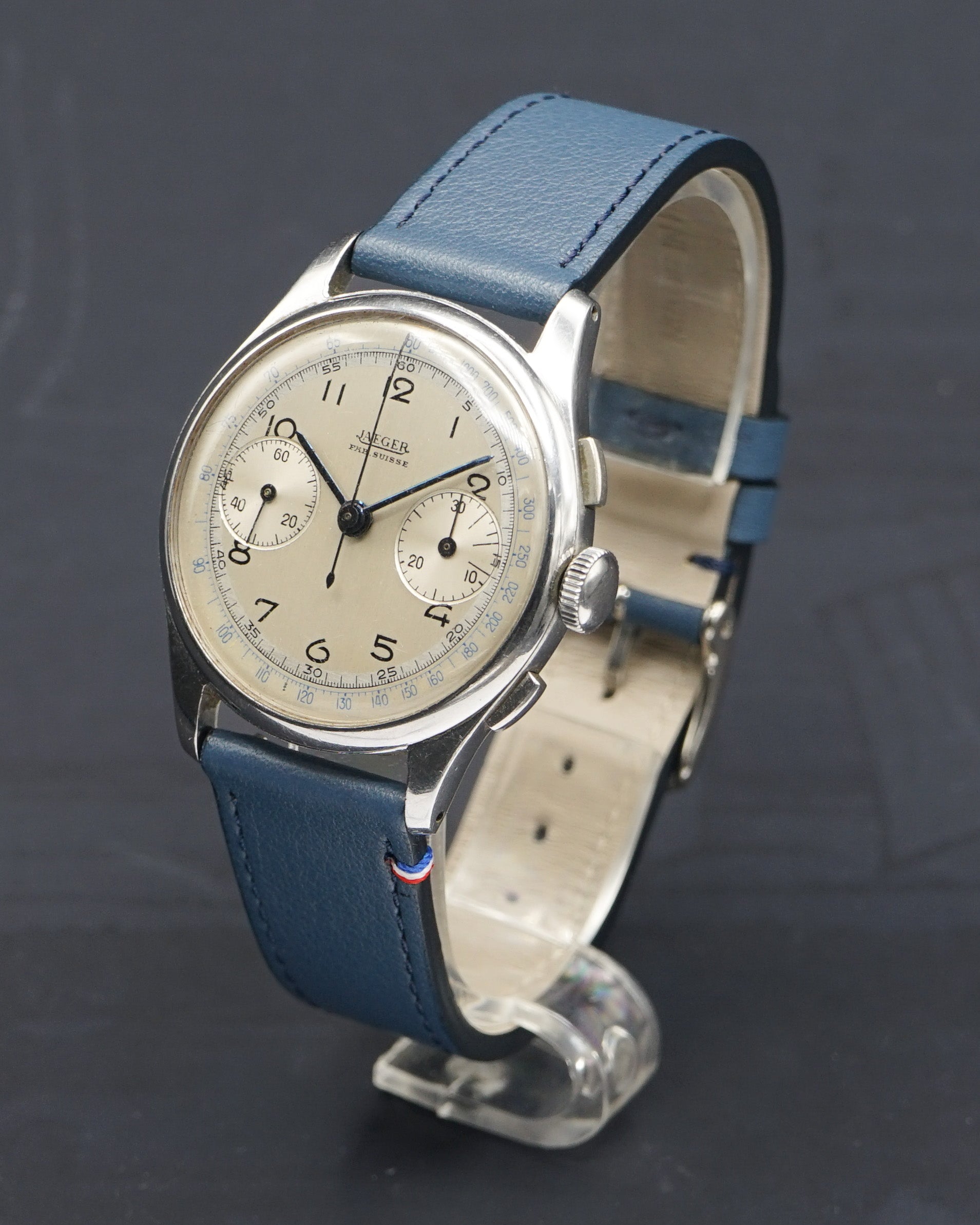 1955 Jaeger steel chronograph ref. 22420 with extract