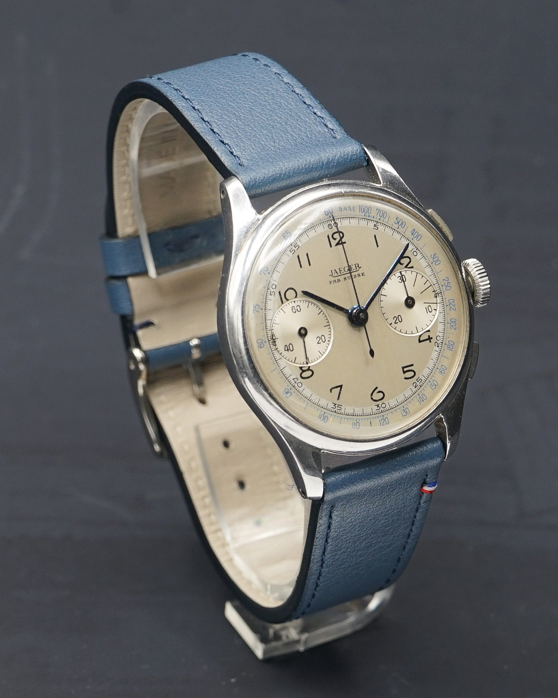 1955 Jaeger steel chronograph ref. 22420 with extract