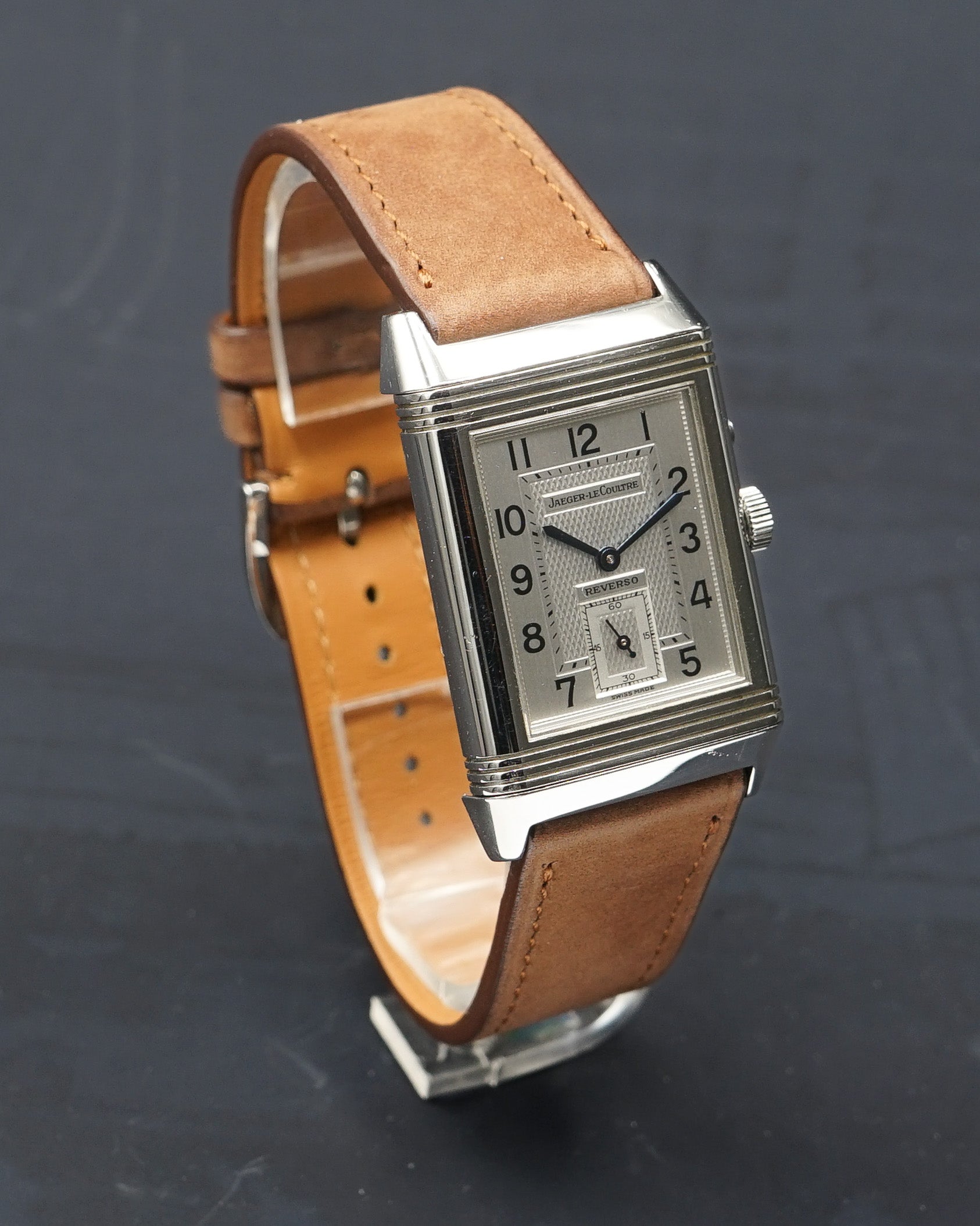 1938 Lecoultre Reverso with glossy black dial