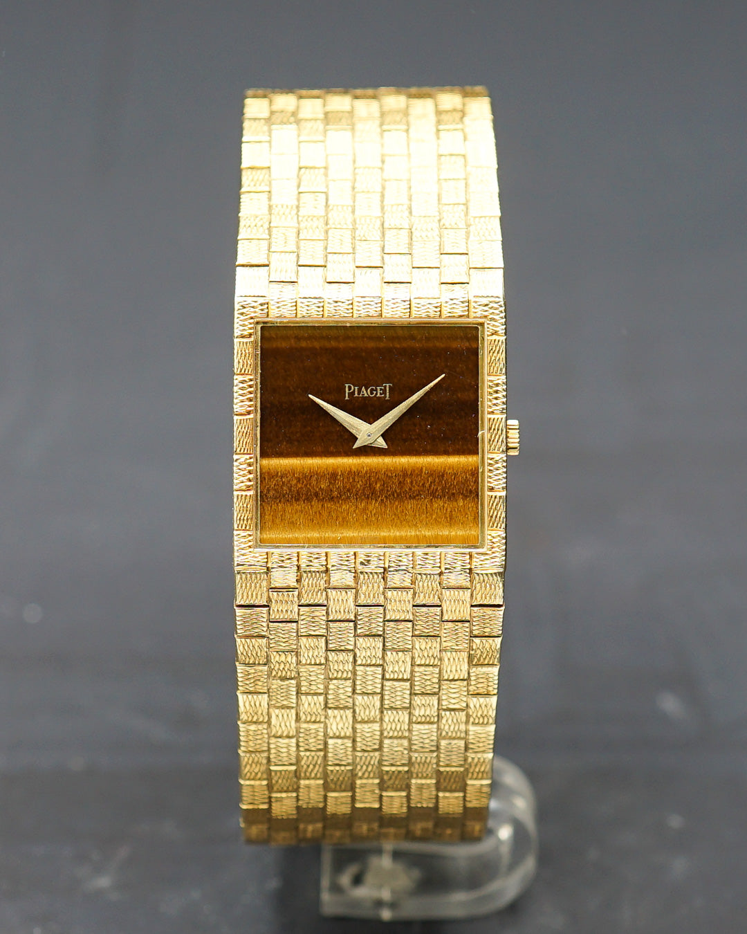 1970s Piaget oversized band watch with eye-of-tiger dial