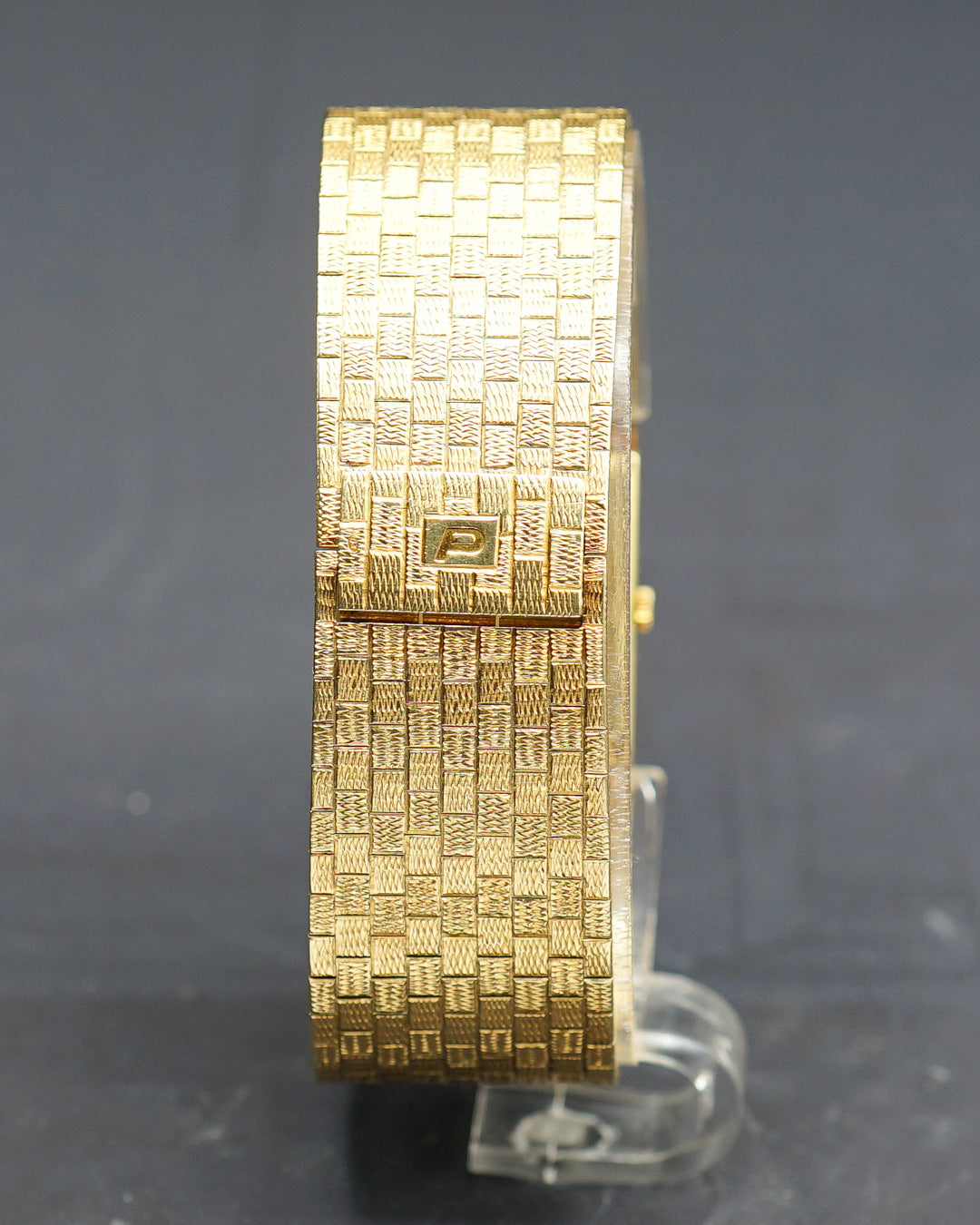 1970s Piaget oversized band watch with eye-of-tiger dial