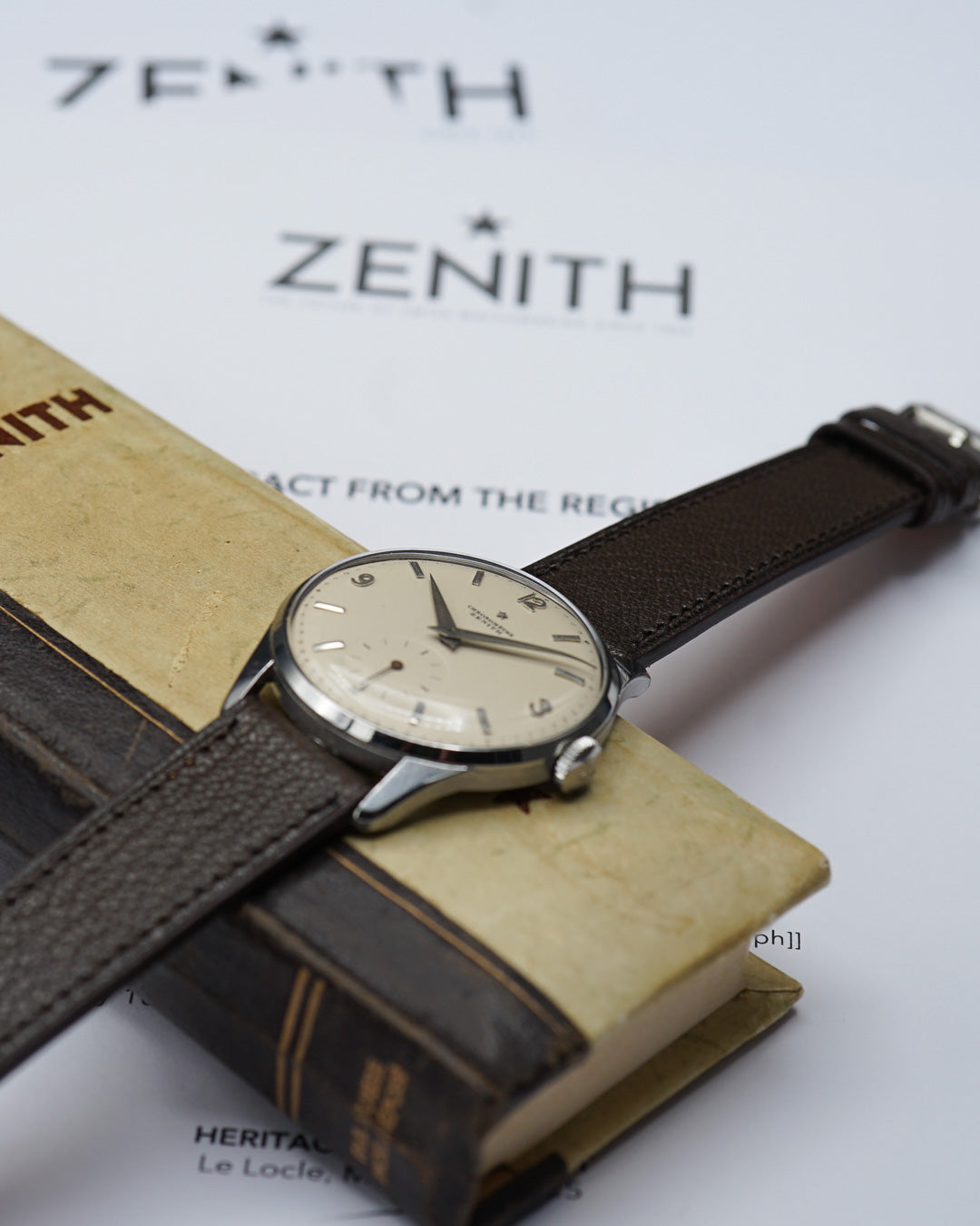 1950s Zenith Chronometre caliber 135 with Extract from the Archives