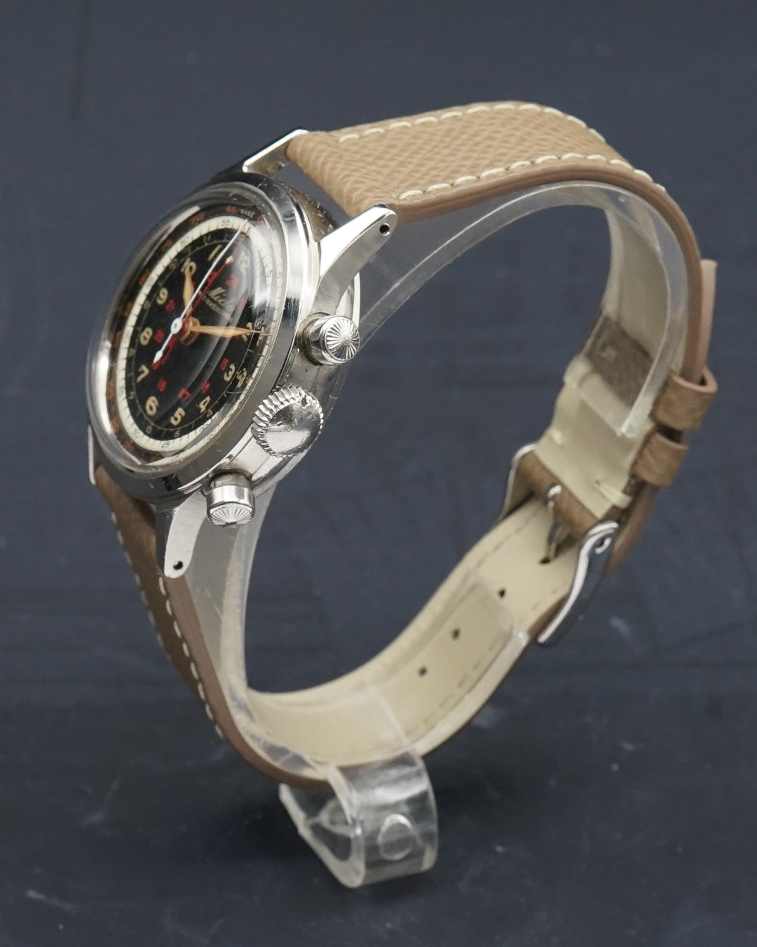 1950s Mido Multi Centerchrono Black radium dial