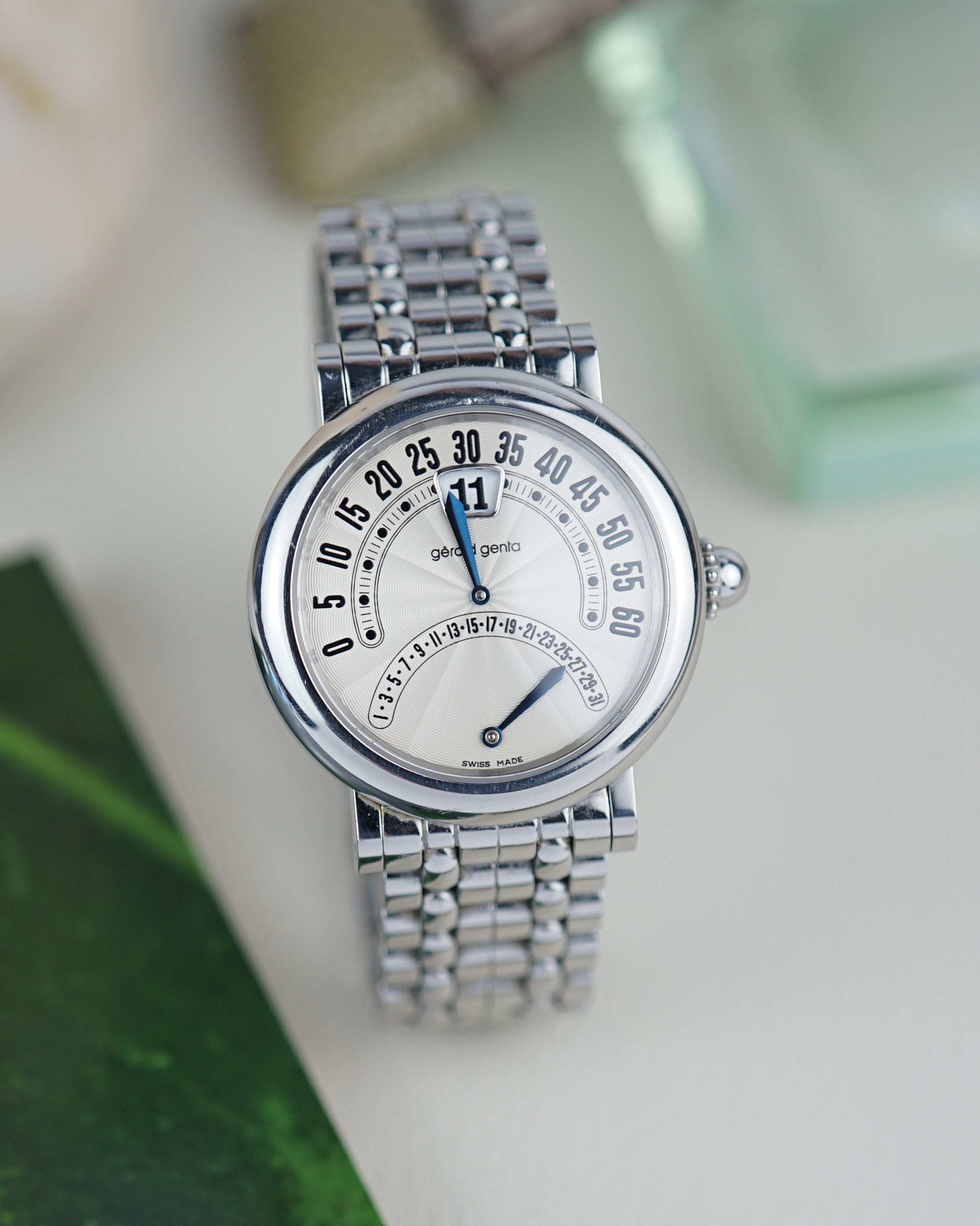 2000s Gerald Genta Bi-Retro G3734 Guilloché dial