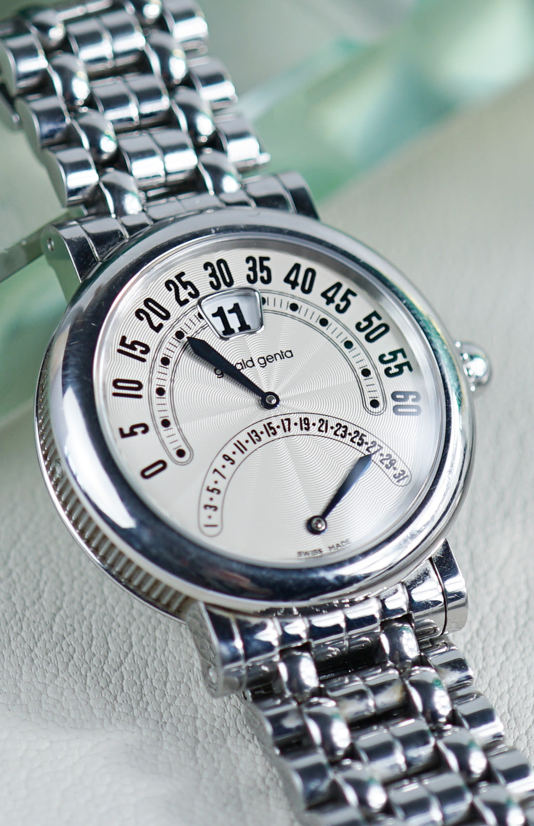 2000s Gerald Genta Bi-Retro G3734 Guilloché dial