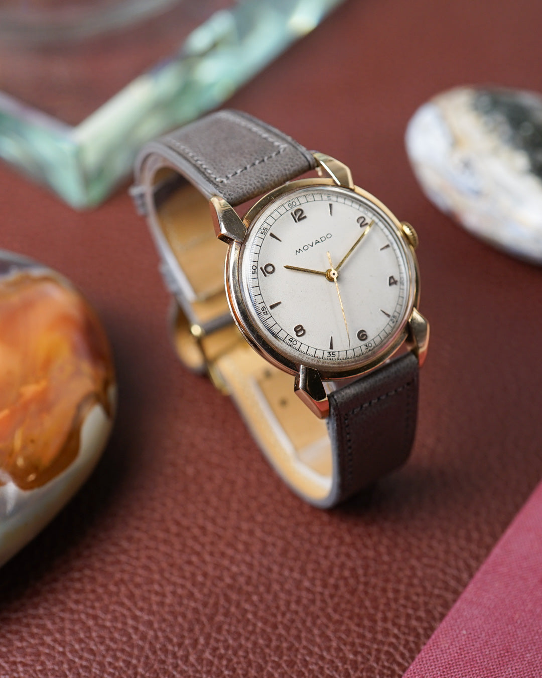 Movado "Spider Lugs" in pink gold
