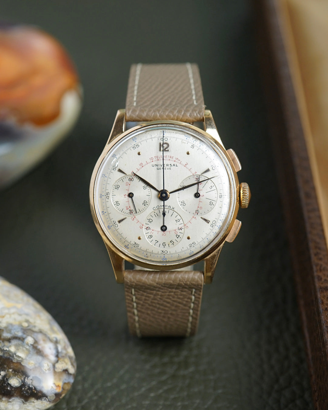 Universal Genève Compax in pink gold made for the Brazilian Armed Forc