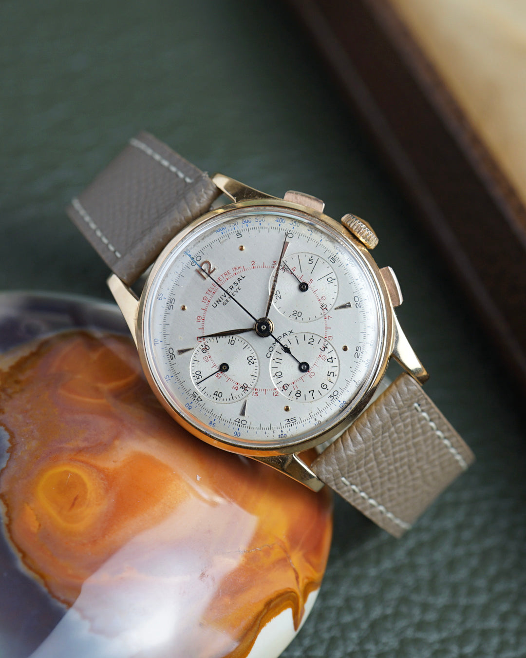 Universal Genève Compax in pink gold made for the Brazilian Armed Forces