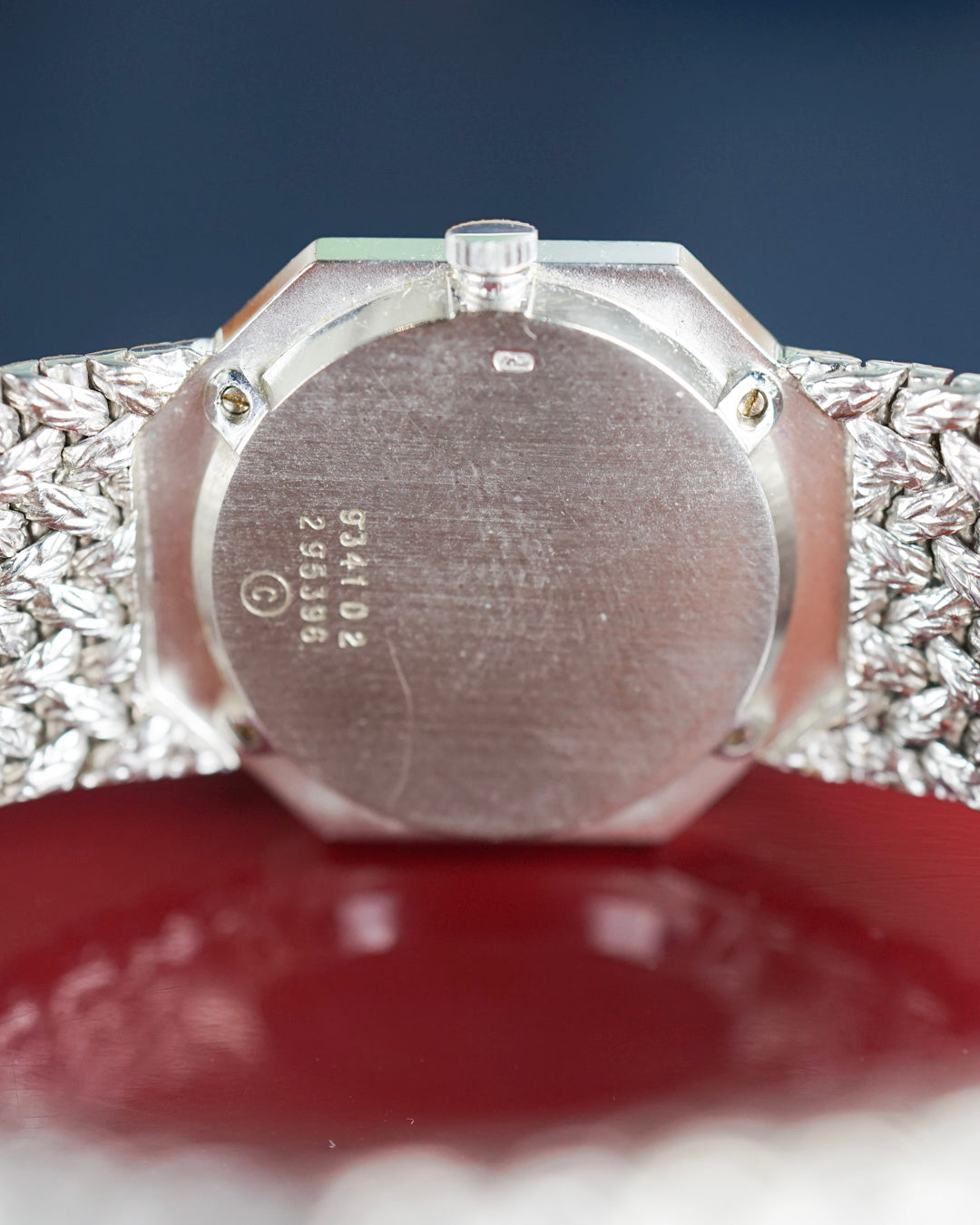 Piaget White Gold lady's watch with Coral and Onyx