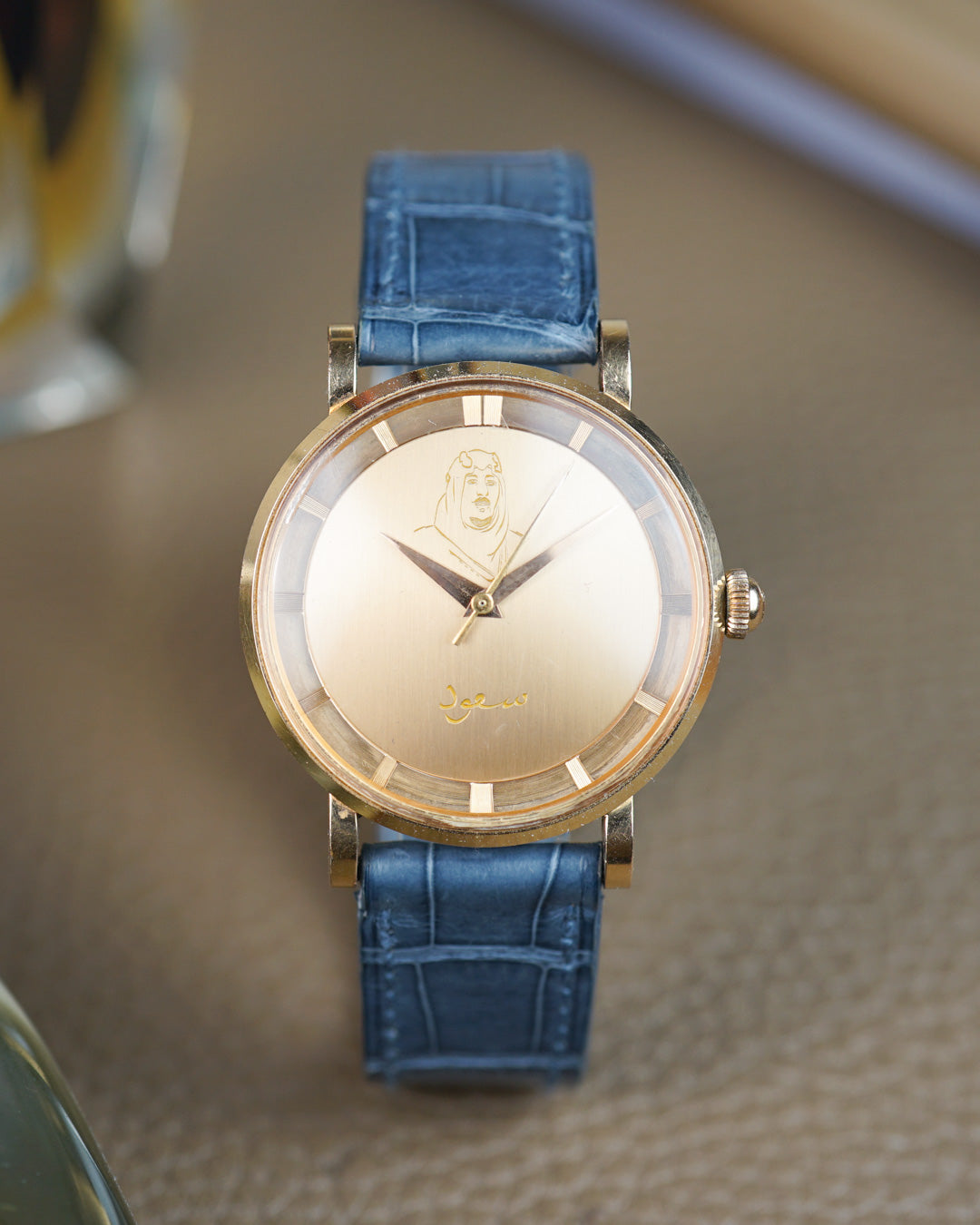 Universal Genève Polerouter De Luxe in rose gold with King Saud Bin Abdul Aziz portrait dial