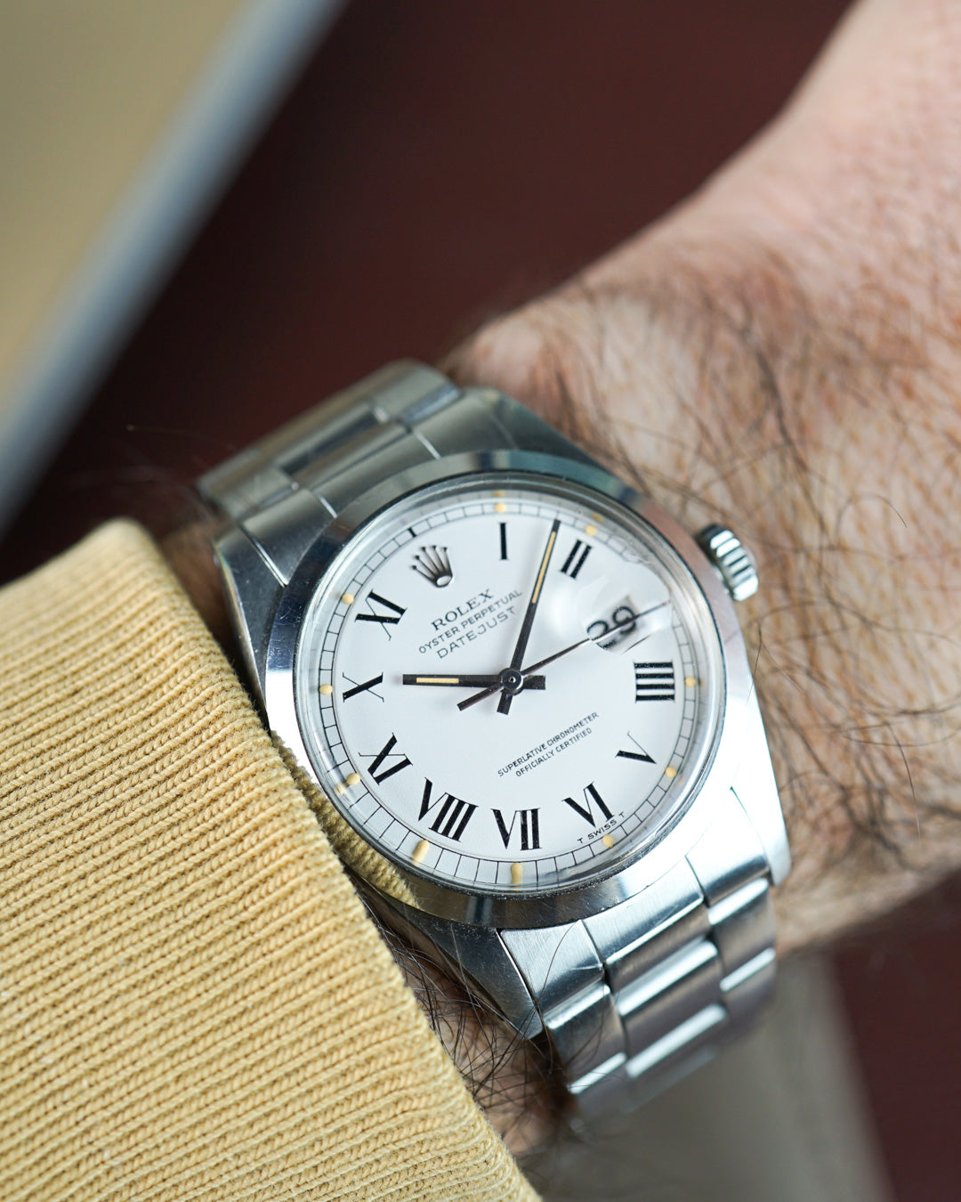 Rolex Datejust reference 1600 in stainless steel with Buckley dial