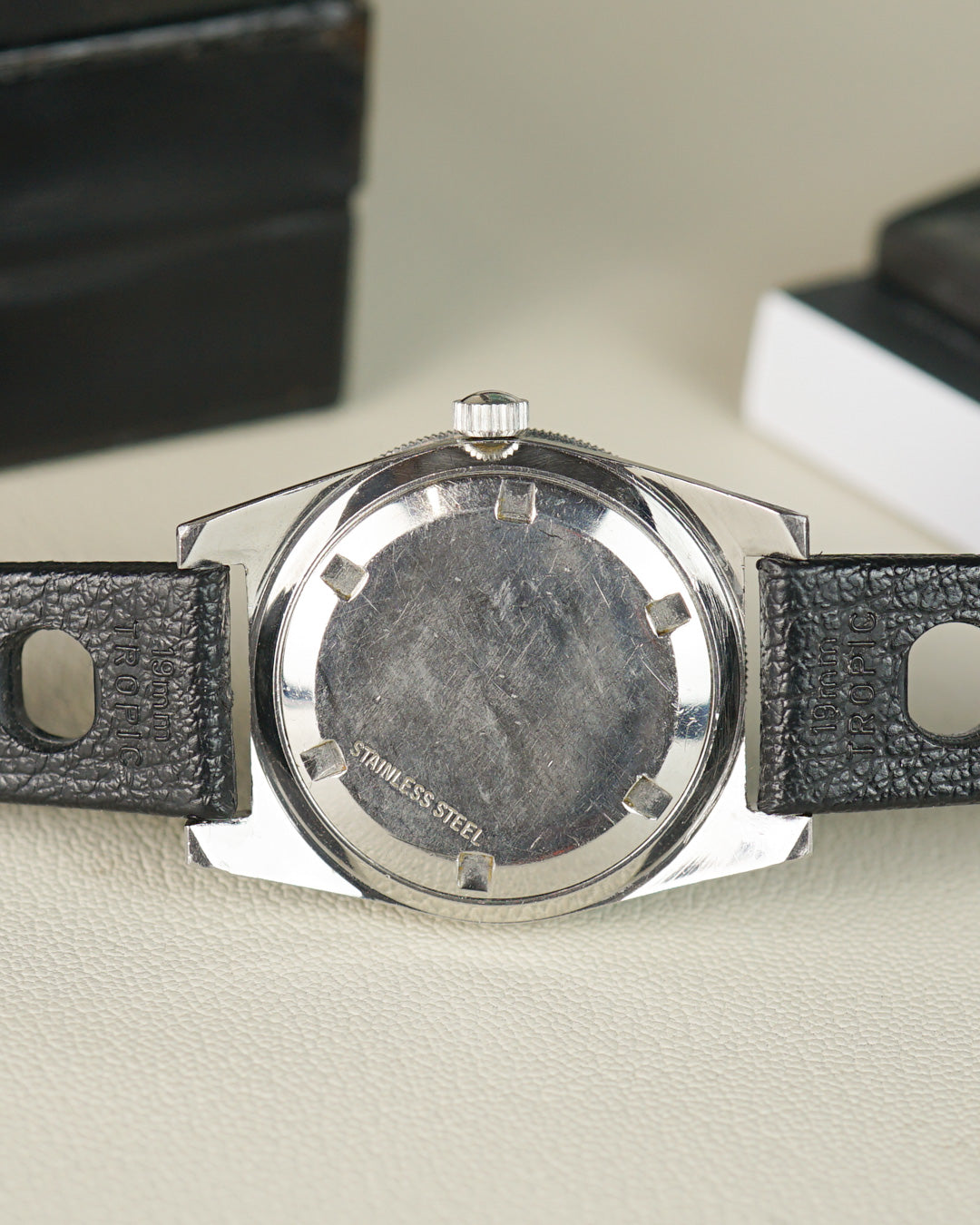 Longines Flagship Skin Diver reference 7982-20 with vintage Tropic str