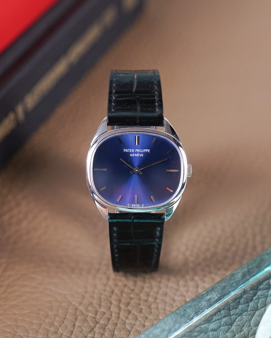 Patek Philippe Golden Ellipse reference 3545 in white gold — blue dial