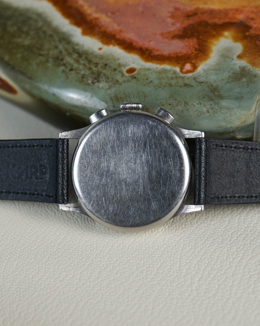 Chronographe Lemania – cadran tachymètre en colimaçon au radium, calibre 15TL