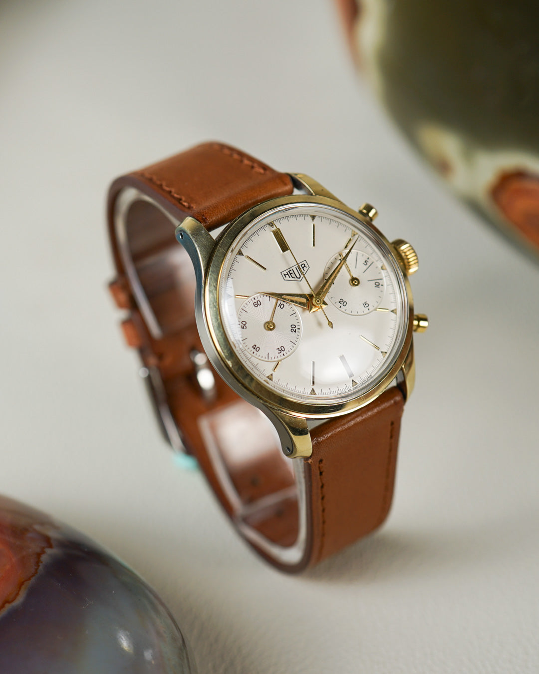 Heuer Pre-Carrera référence 3645 — Boîtier plaqué or, état quasi neuf