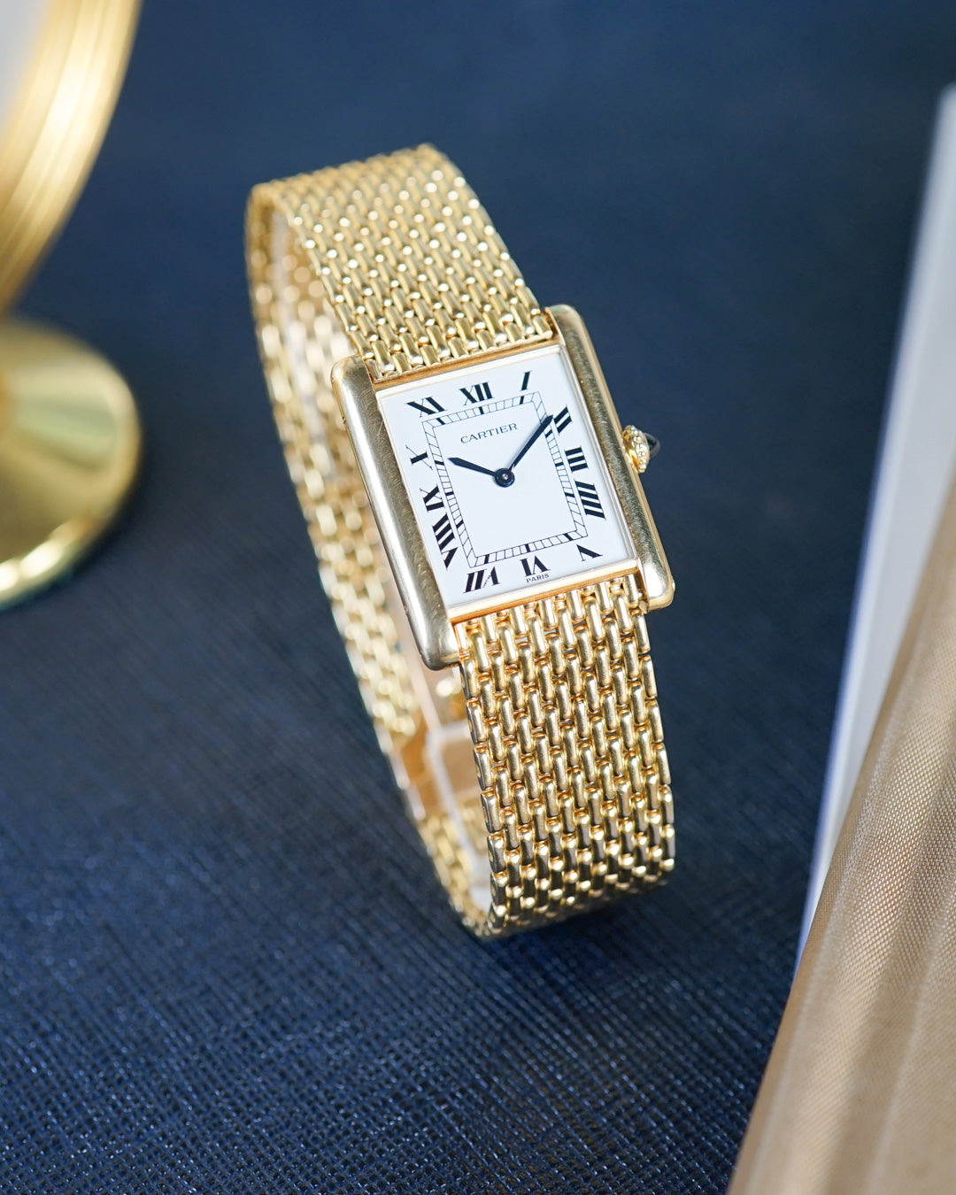 Cartier Tank Extra Plate ref. 96065 on rare BoR Cartier bracelet