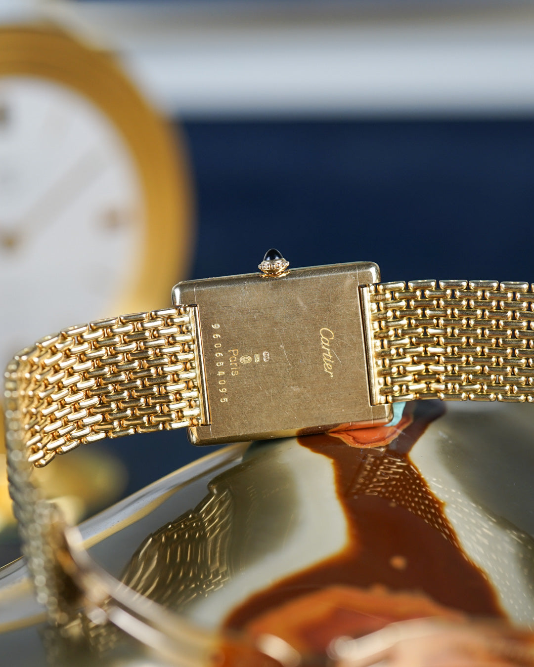 Cartier Tank Extra Plate ref. 96065 on rare BoR Cartier bracelet