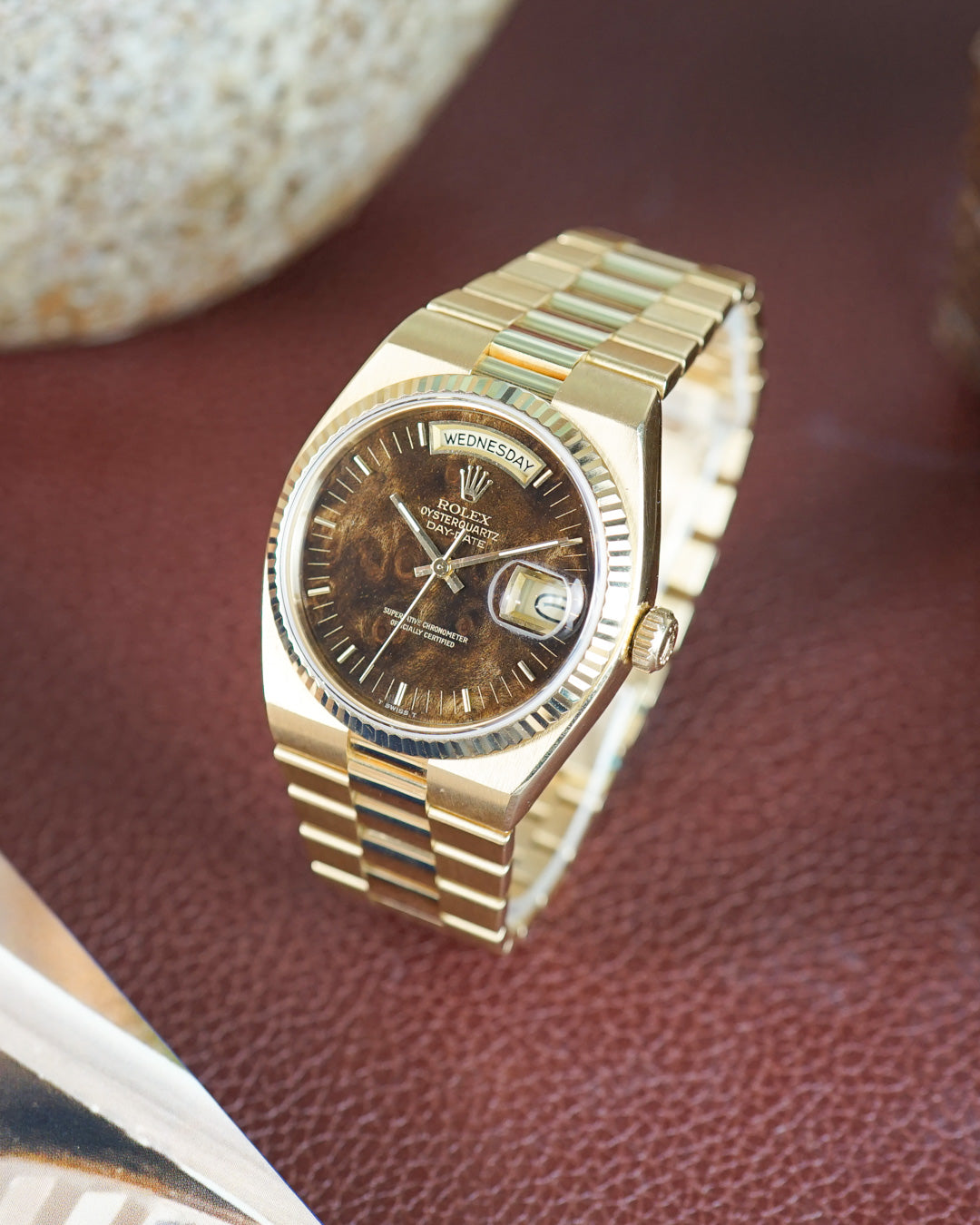 Rolex Oysterquartz ref. 19018 with burlwood dial
