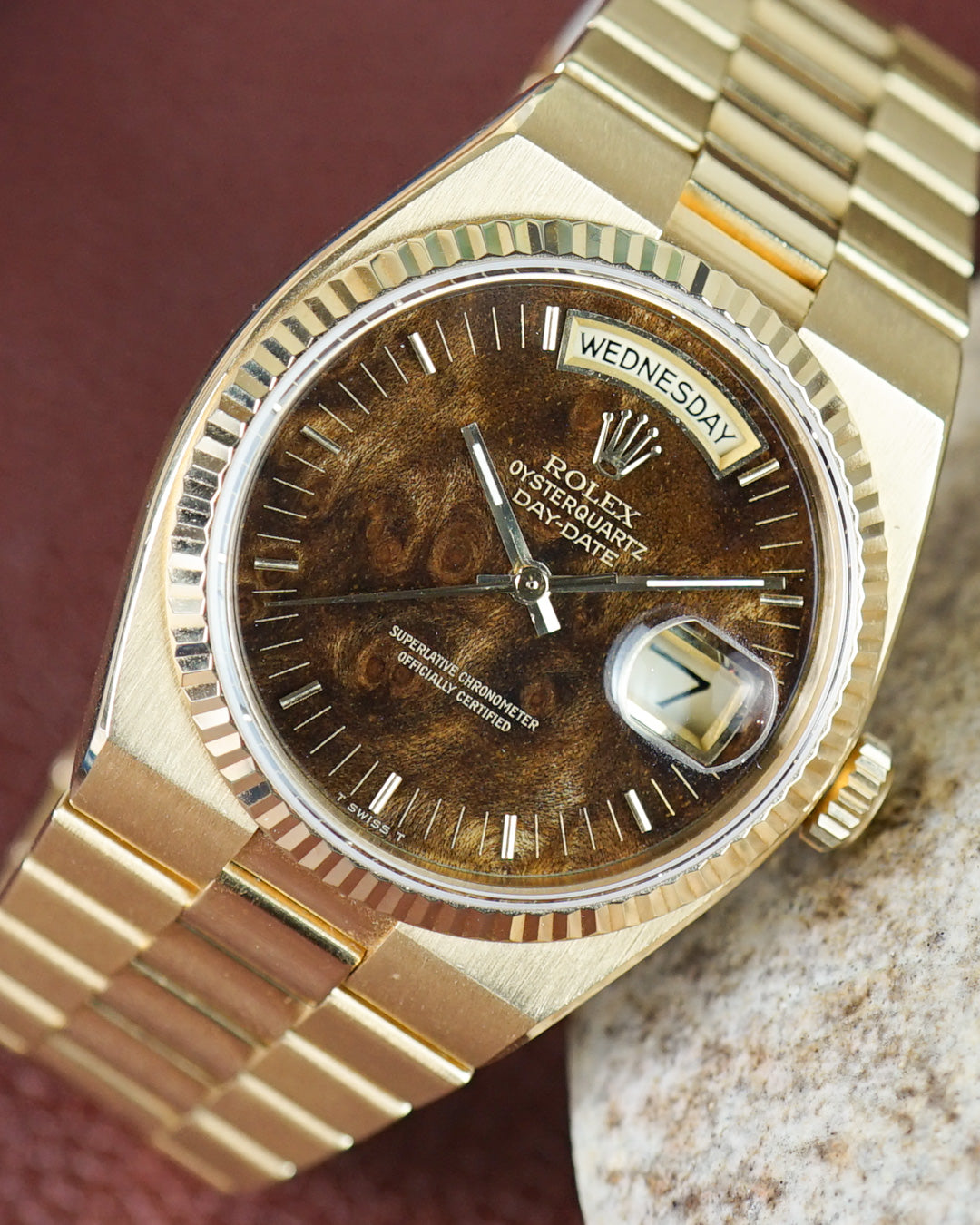 Rolex Oysterquartz ref. 19018 with burlwood dial