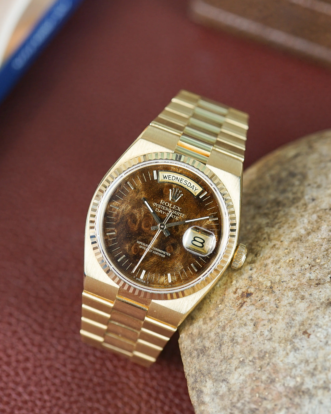 Rolex Oysterquartz ref. 19018 with burlwood dial